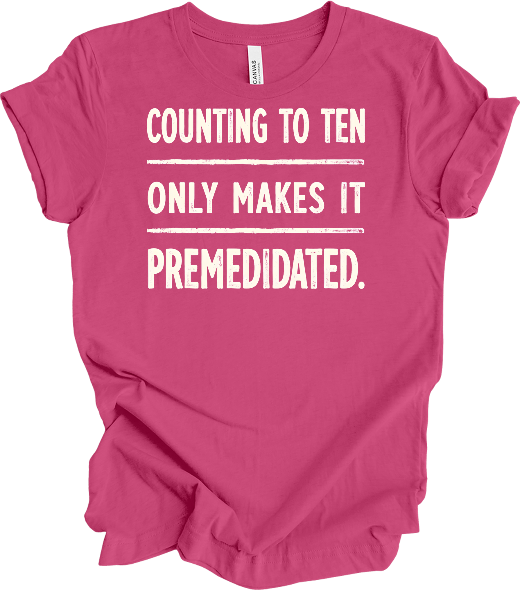 Counting to Ten Funny T-Shirt in Berry