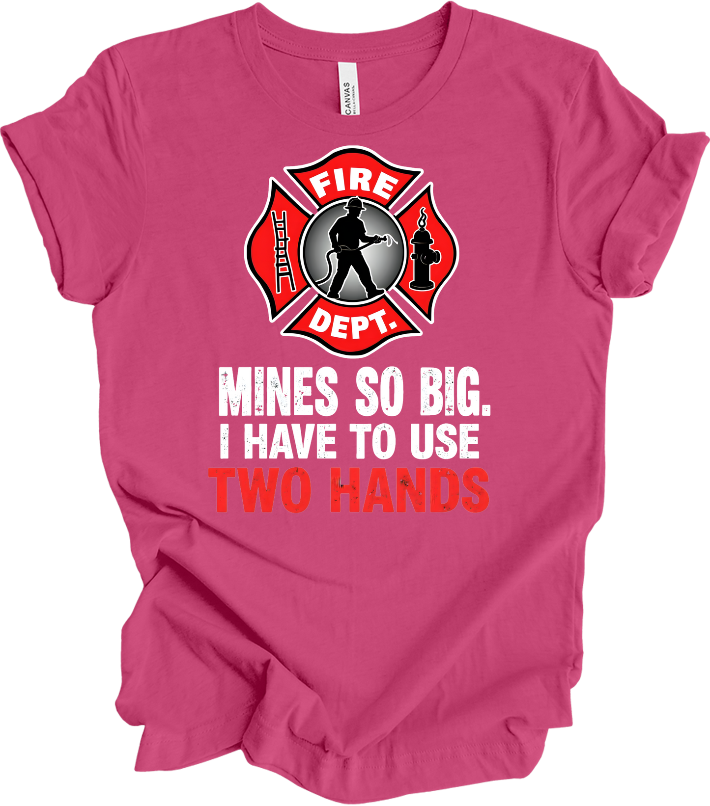 Fire Dept Funny T-Shirt in Berry