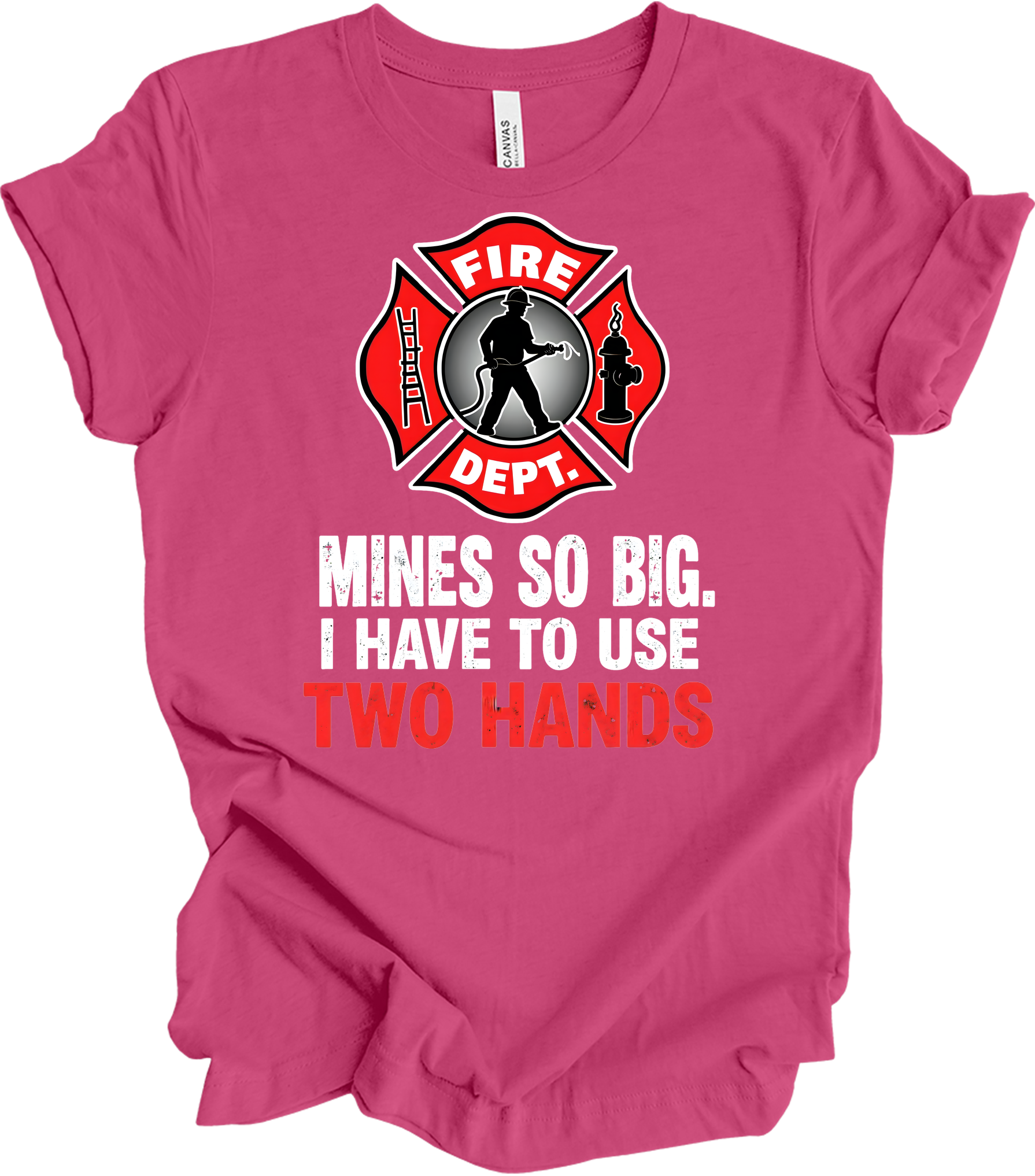 Fire Dept Funny T-Shirt in Berry