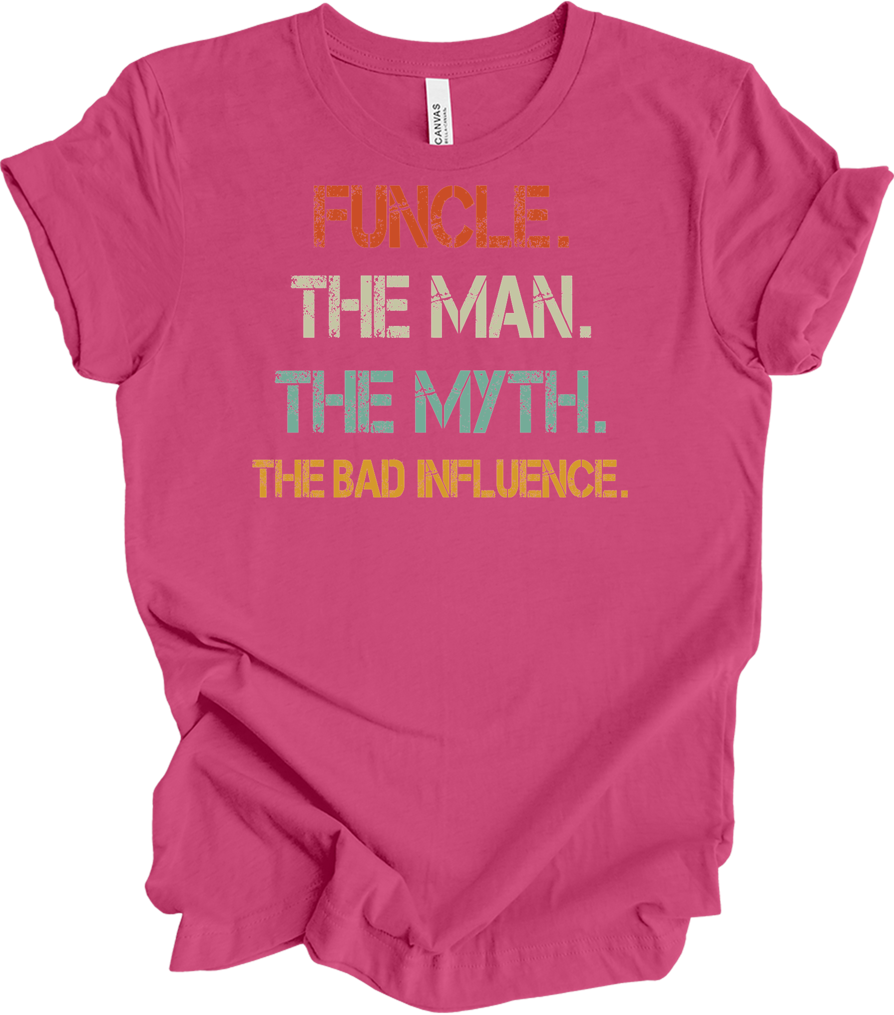 Uncle Bad Influence - Funcle The Man Myth Vintage T-Shirt in Berry