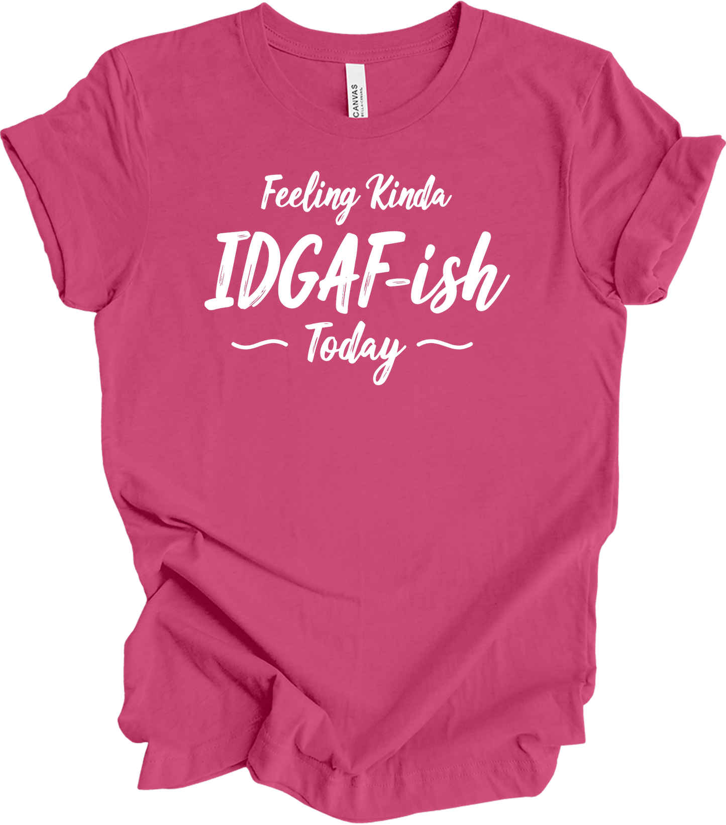 IDGAF-ish Today Funny T-Shirt in Berry