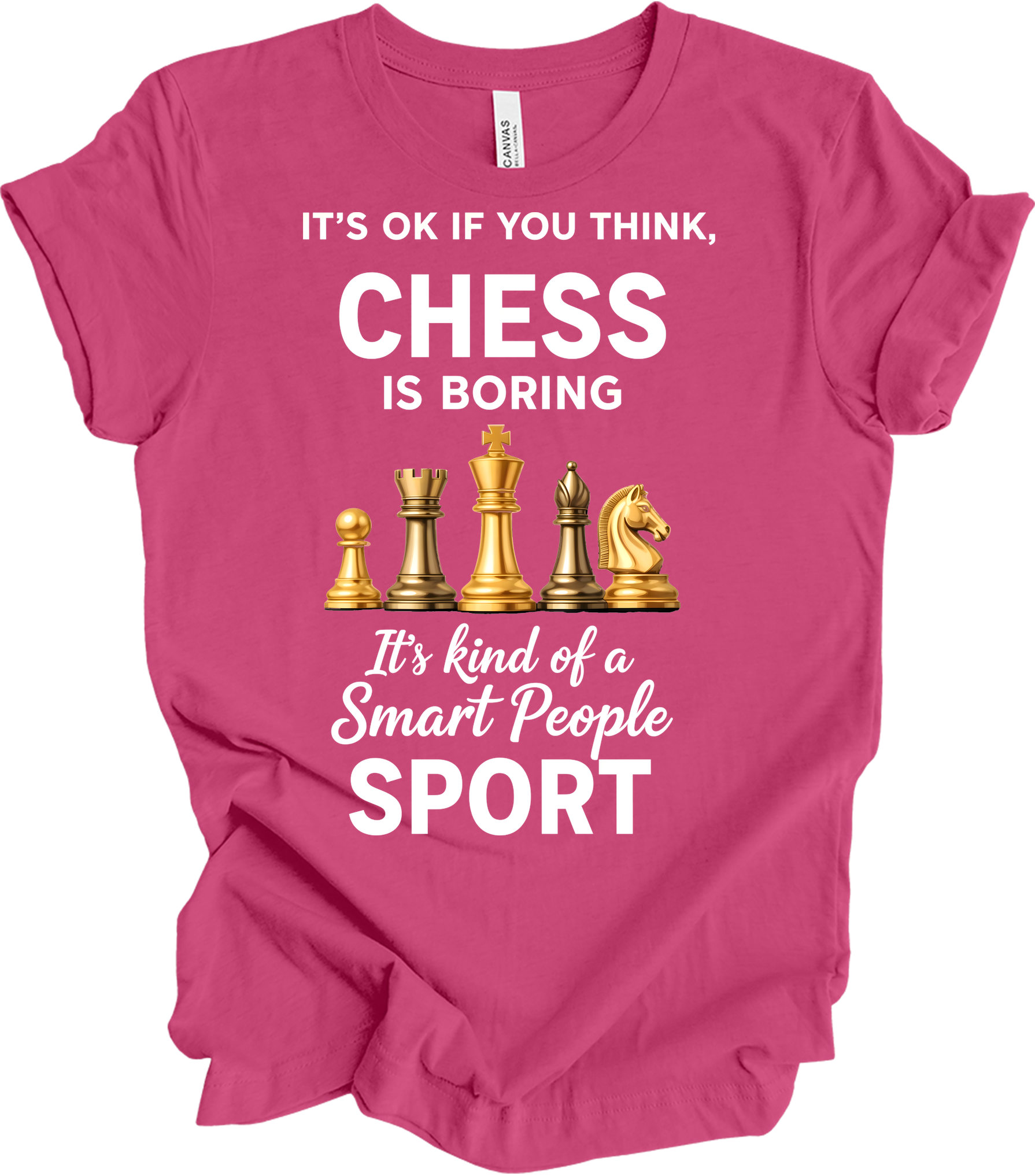 Chess Smart People Sport T-Shirt in Berry