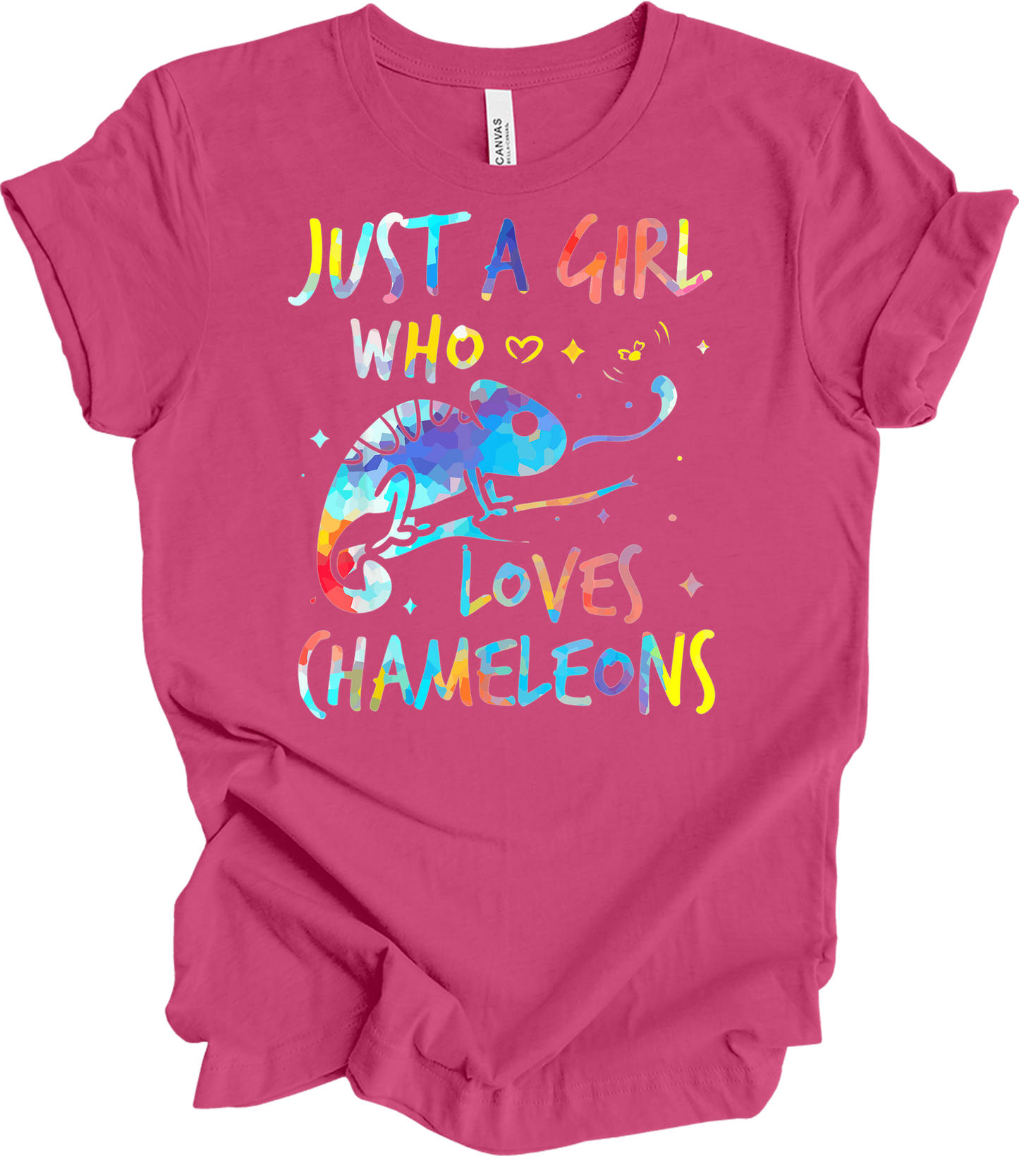 Girl Who Loves Chameleons T-Shirt in Berry