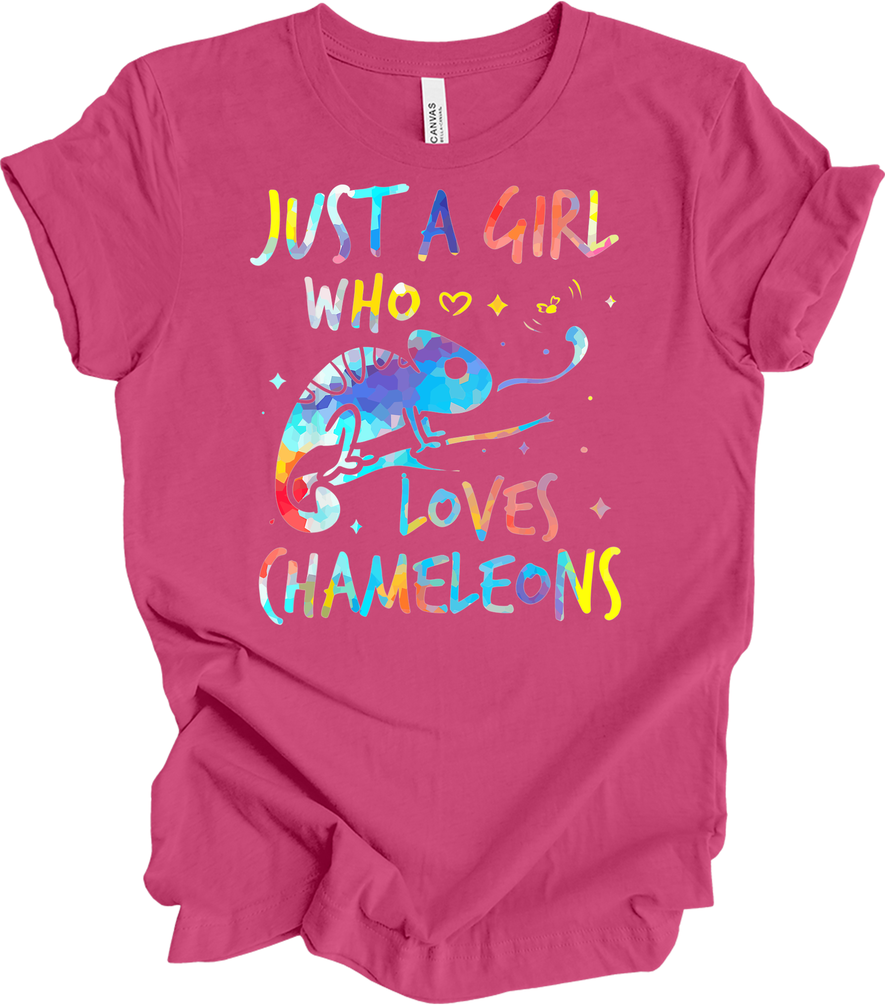 Girl Who Loves Chameleons T-Shirt in Berry