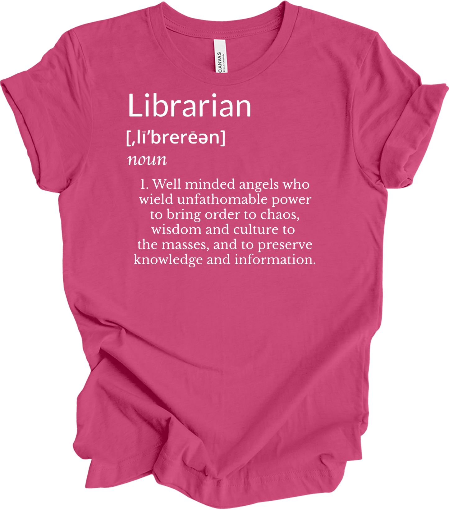 Librarian Definition - Funny Gift T-Shirt in Berry