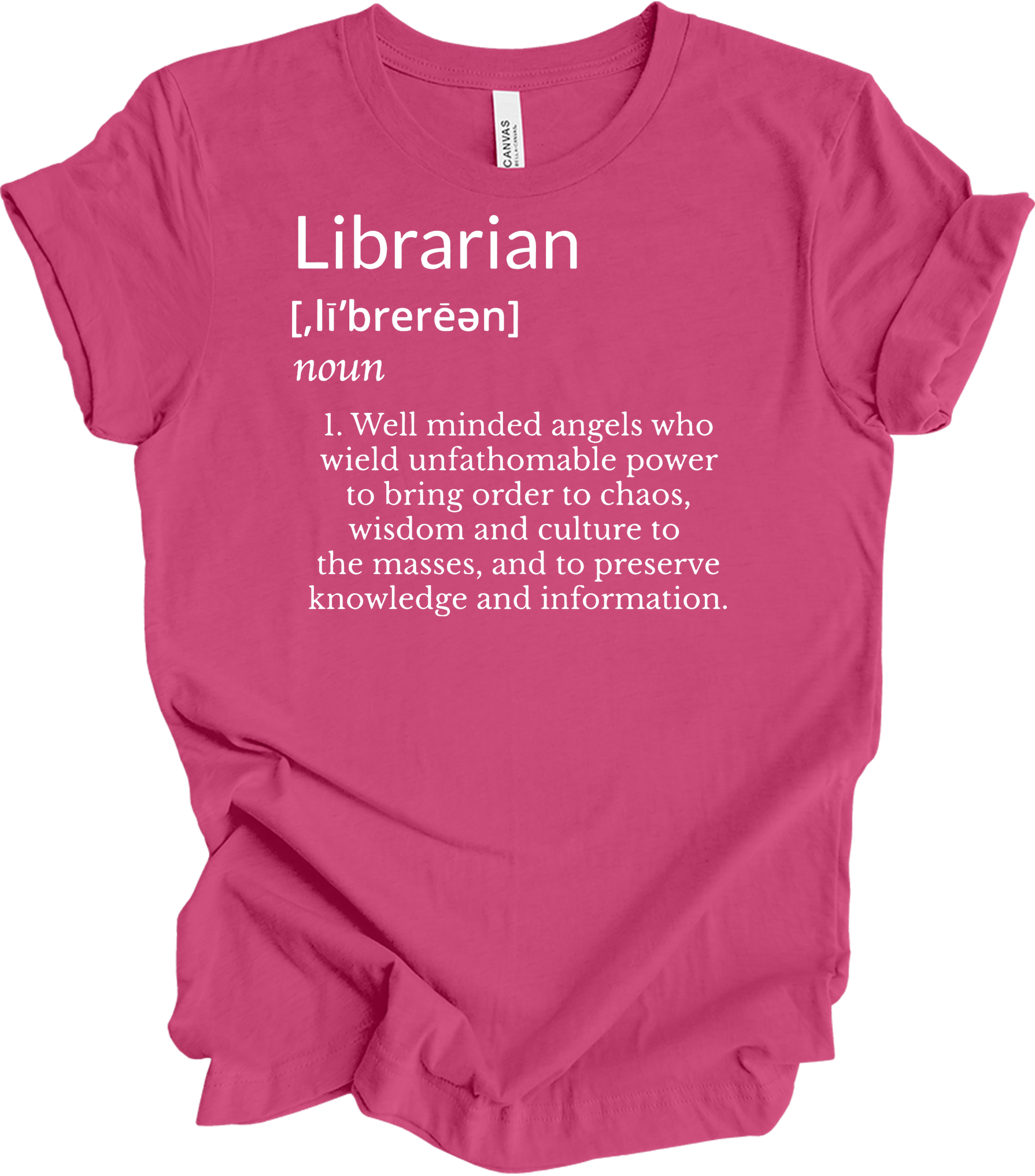 Librarian Definition - Funny Gift T-Shirt in Berry