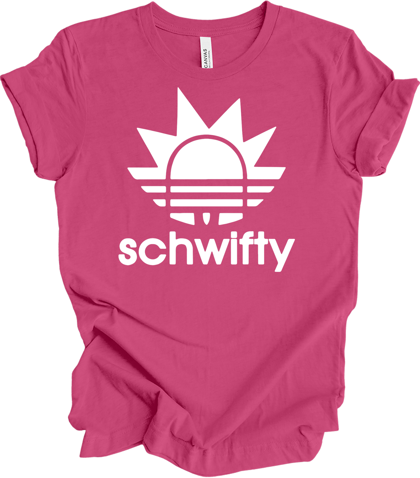 Schwifty Rick and Morty Logo T-Shirt in Berry