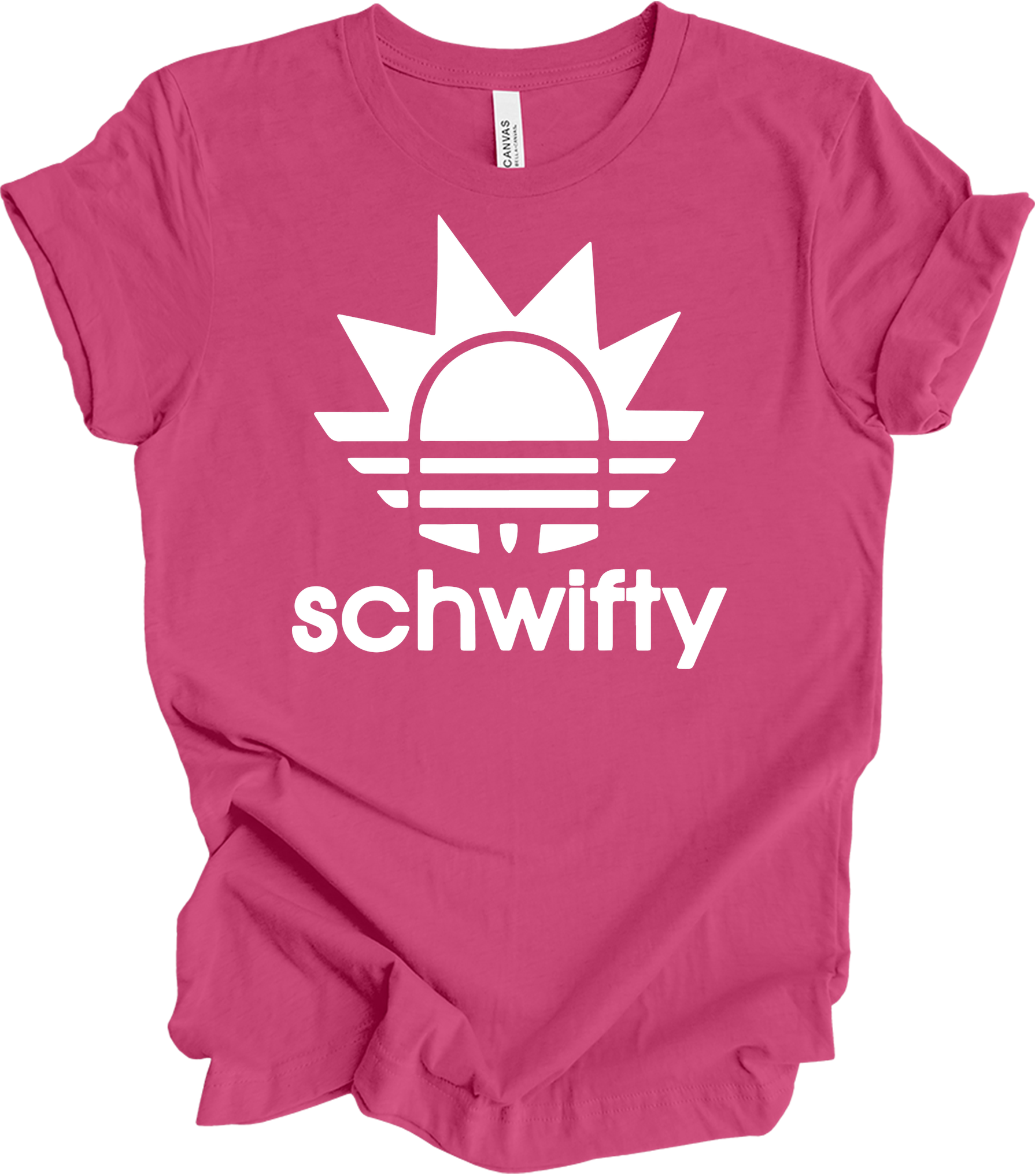 Schwifty Rick and Morty Logo T-Shirt in Berry
