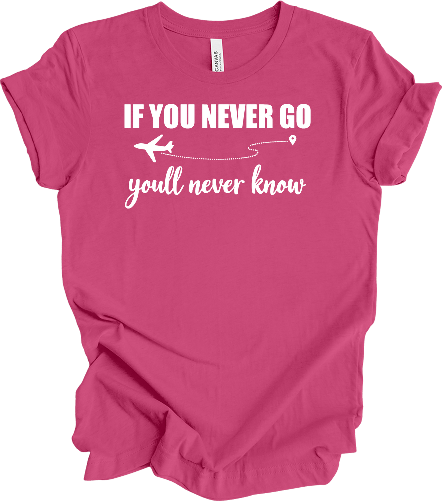 Airplane Mode Travel T-Shirt in Berry