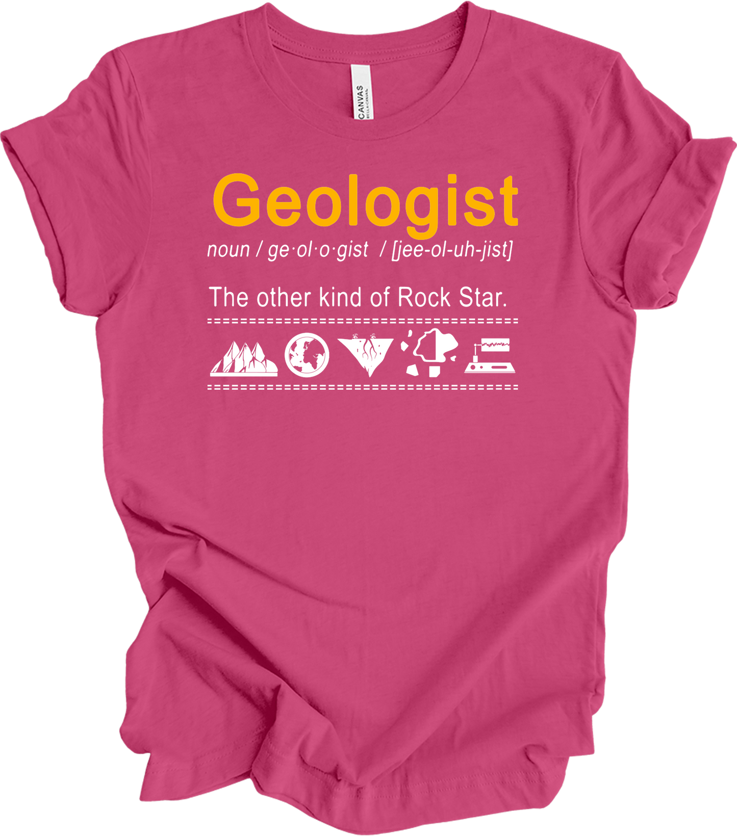 Geologist - Rock Star Humor T-Shirt in Berry