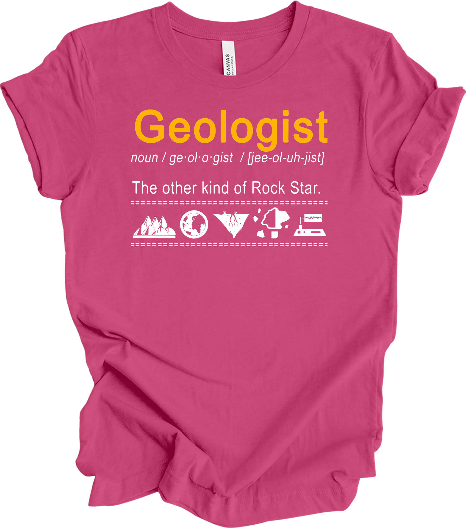 Geologist - Rock Star Humor T-Shirt in Berry