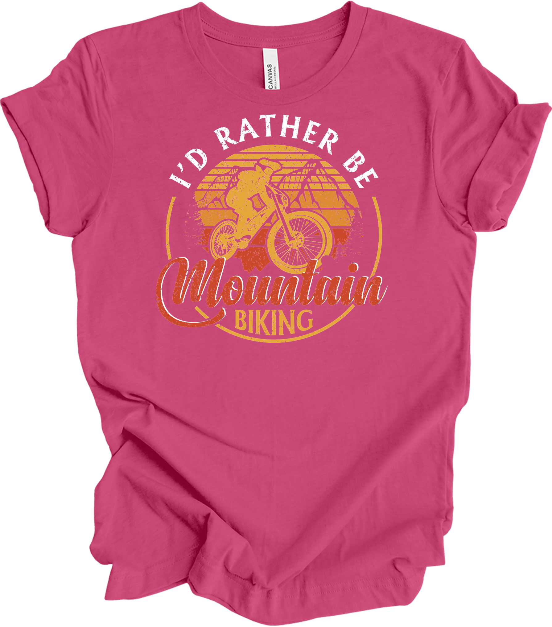 Mountain Biking Retro Vintage MTB T-Shirt in Berry