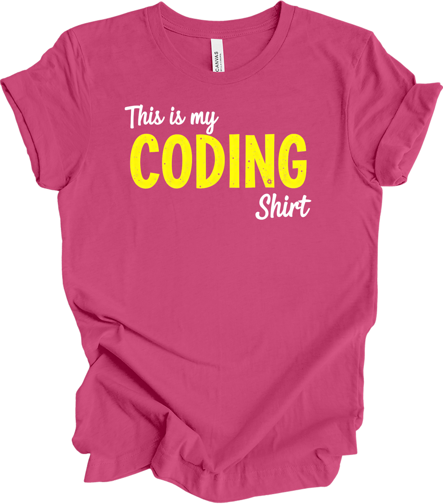 This is My Coding - Funny Coder T-Shirt in Berry