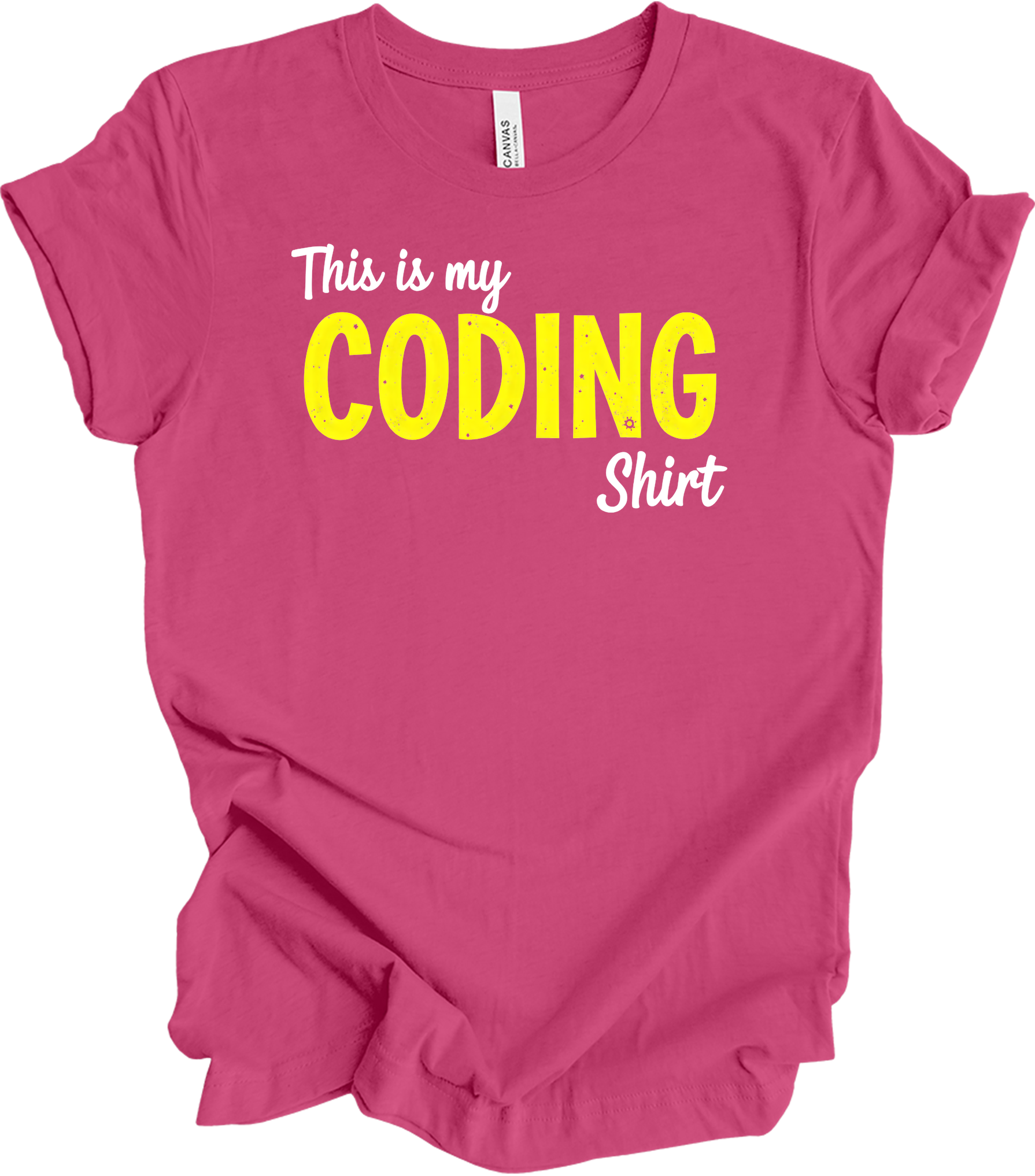 This is My Coding - Funny Coder T-Shirt in Berry