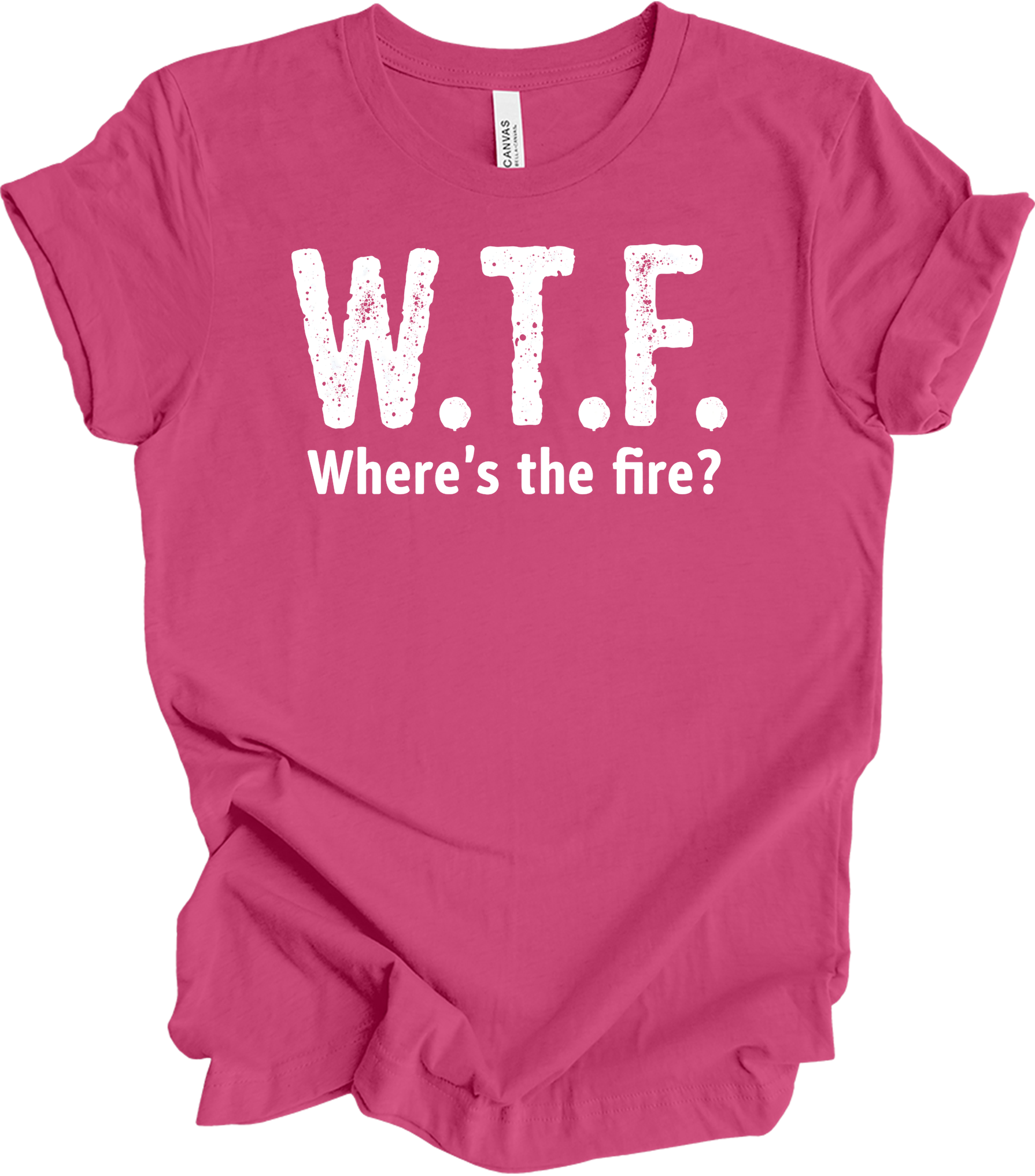W.T.F. Where's the Fire? T-Shirt in Berry