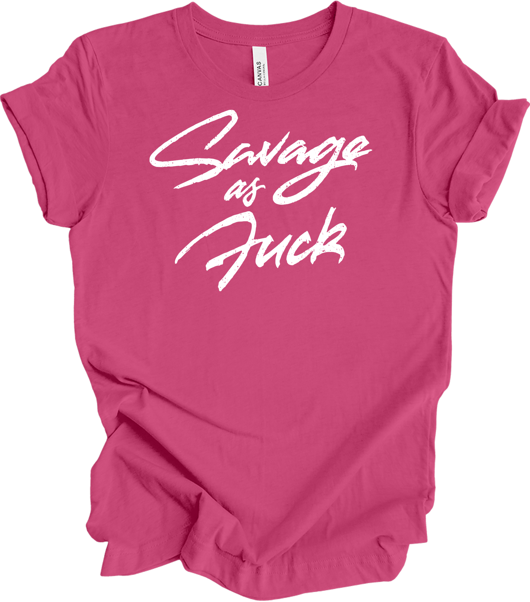 Savage As Fluck Humor T-Shirt in Berry