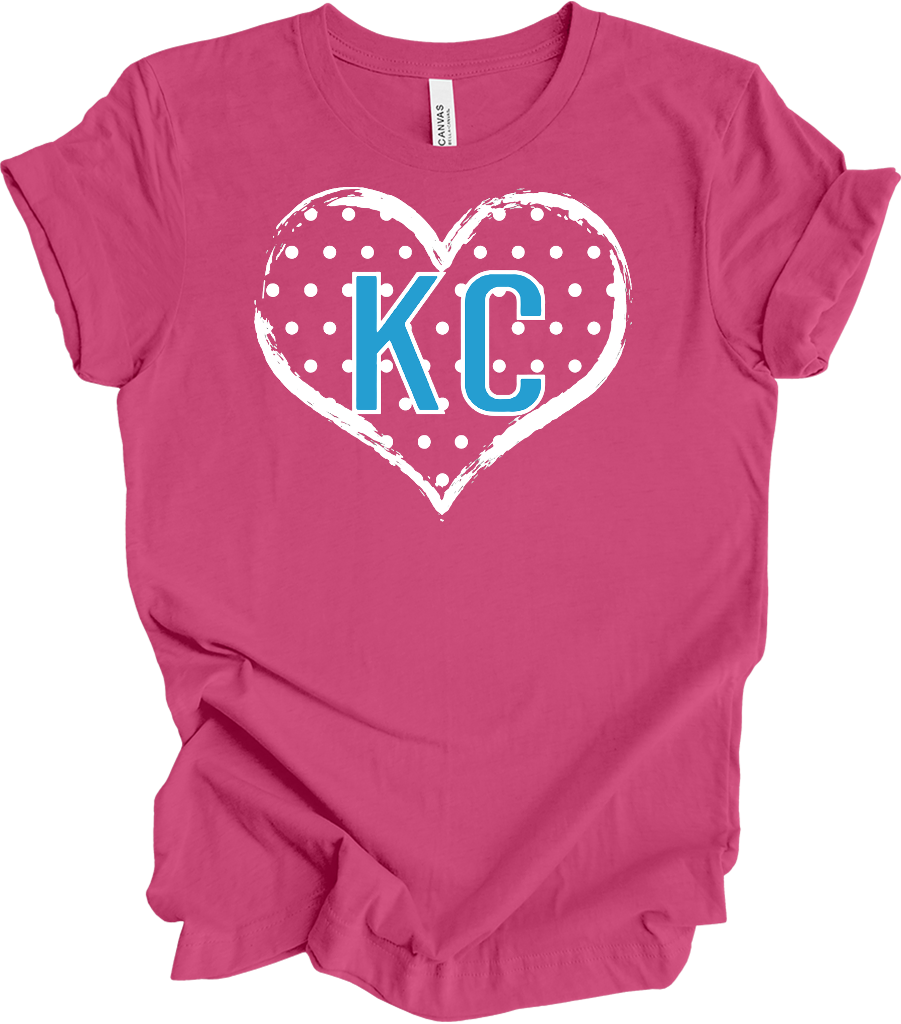 KC Heart Polka Dot T-Shirt in Berry