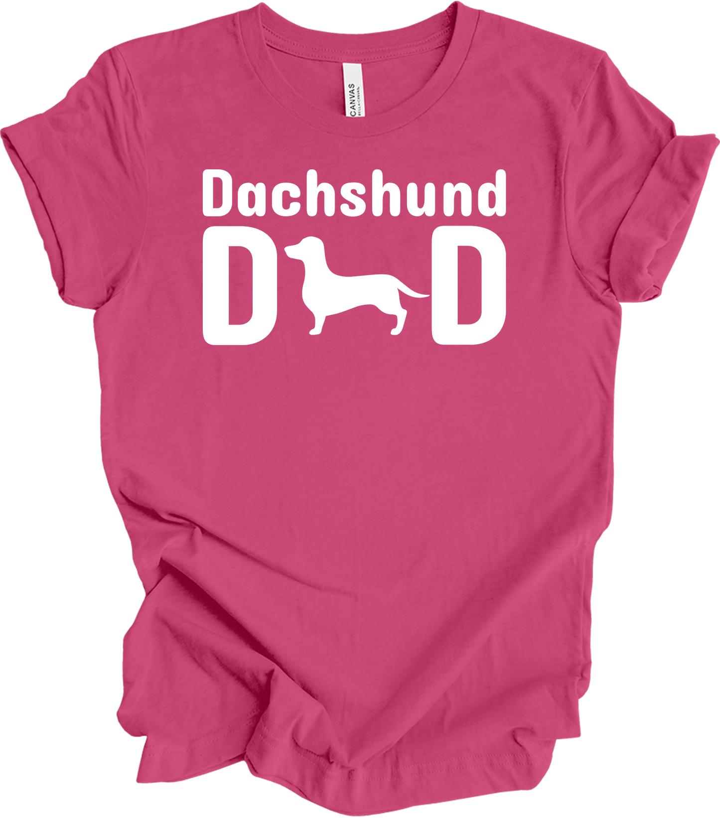 Dachshund Dad - Retro Vintage Wiener Dog T-Shirt in Berry