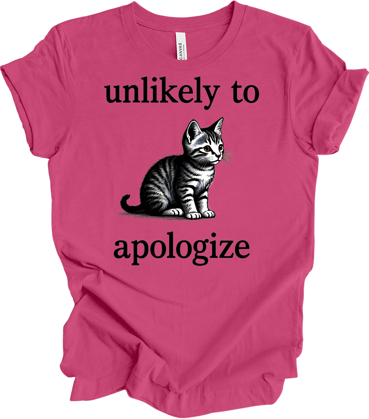 Cute Cat Lover's T-Shirt in Berry