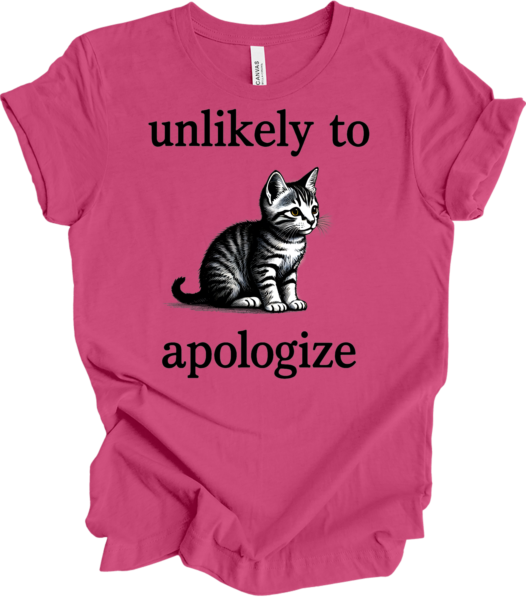 Cute Cat Lover's T-Shirt in Berry