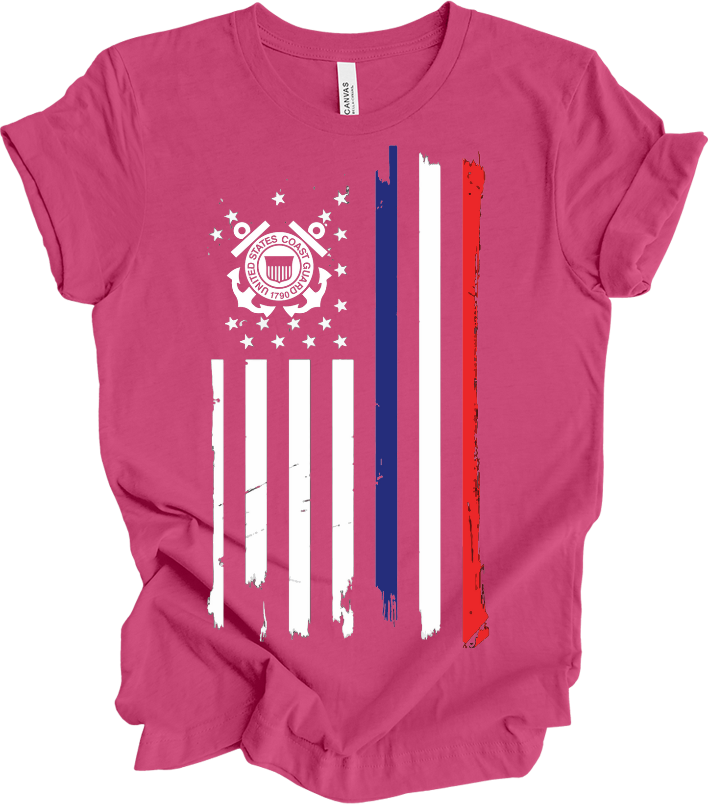 US Coast Guard Flag T-Shirt in Berry