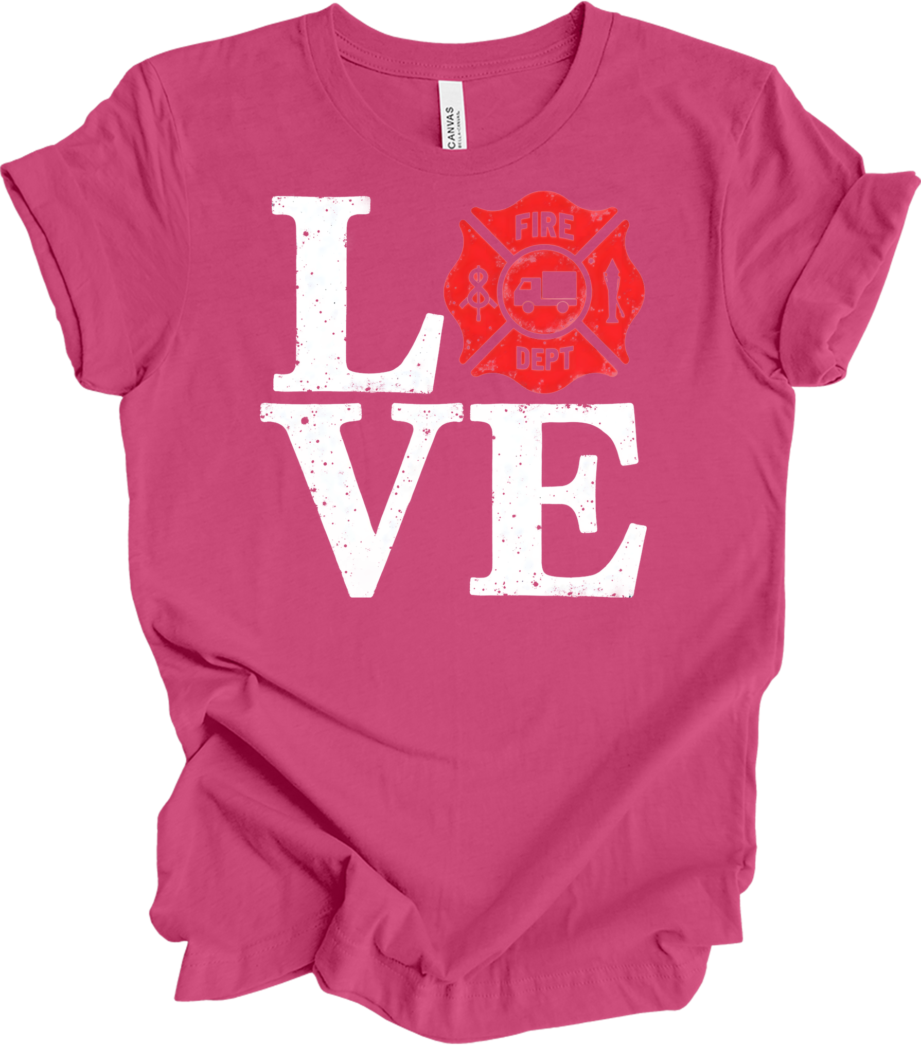 LOVE Fire Dept Las Vegas T-Shirt in Berry