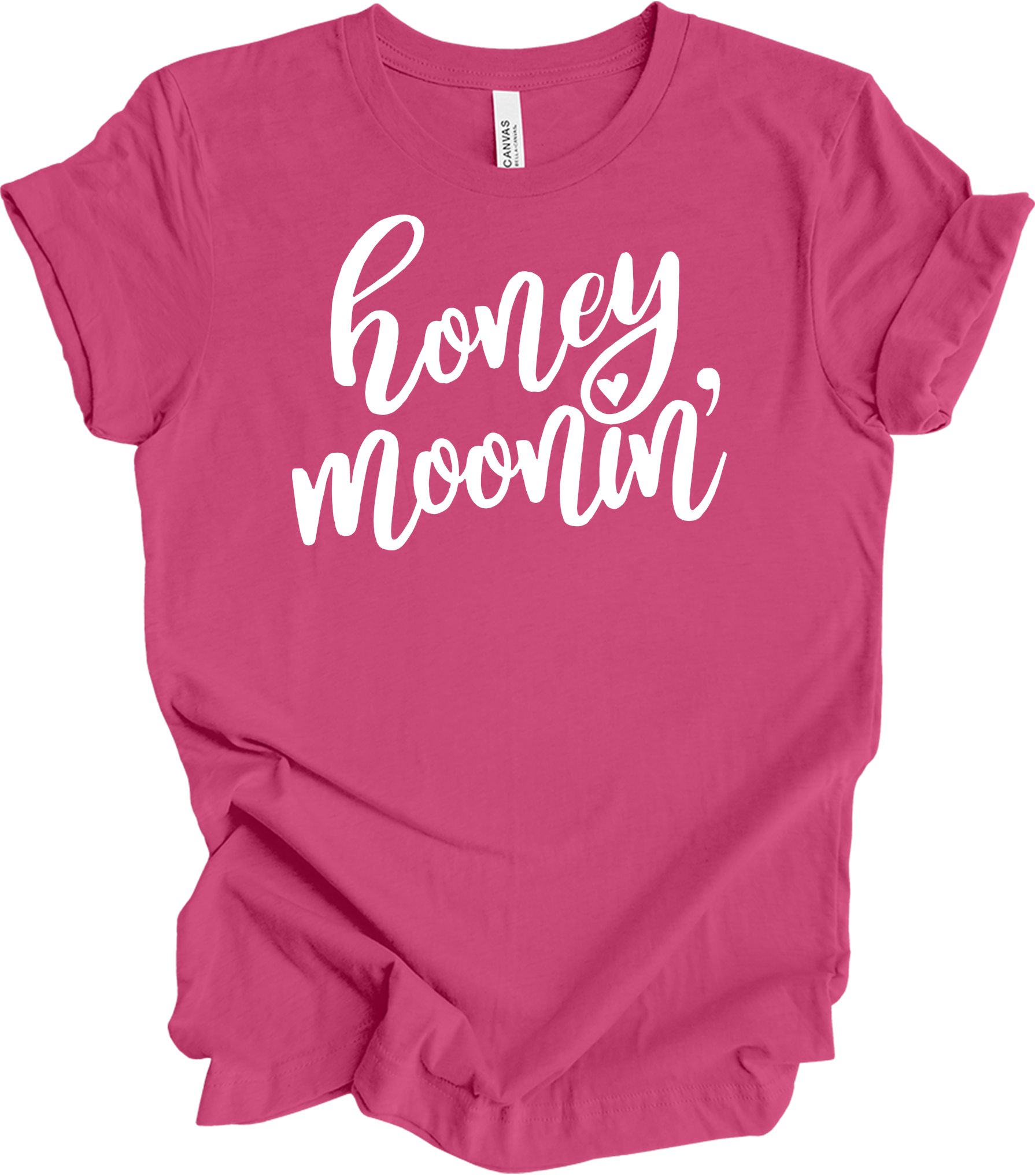 Honeymoonin' - Just Married Newlywed Honeymoon Vacation T-Shirt in Berry