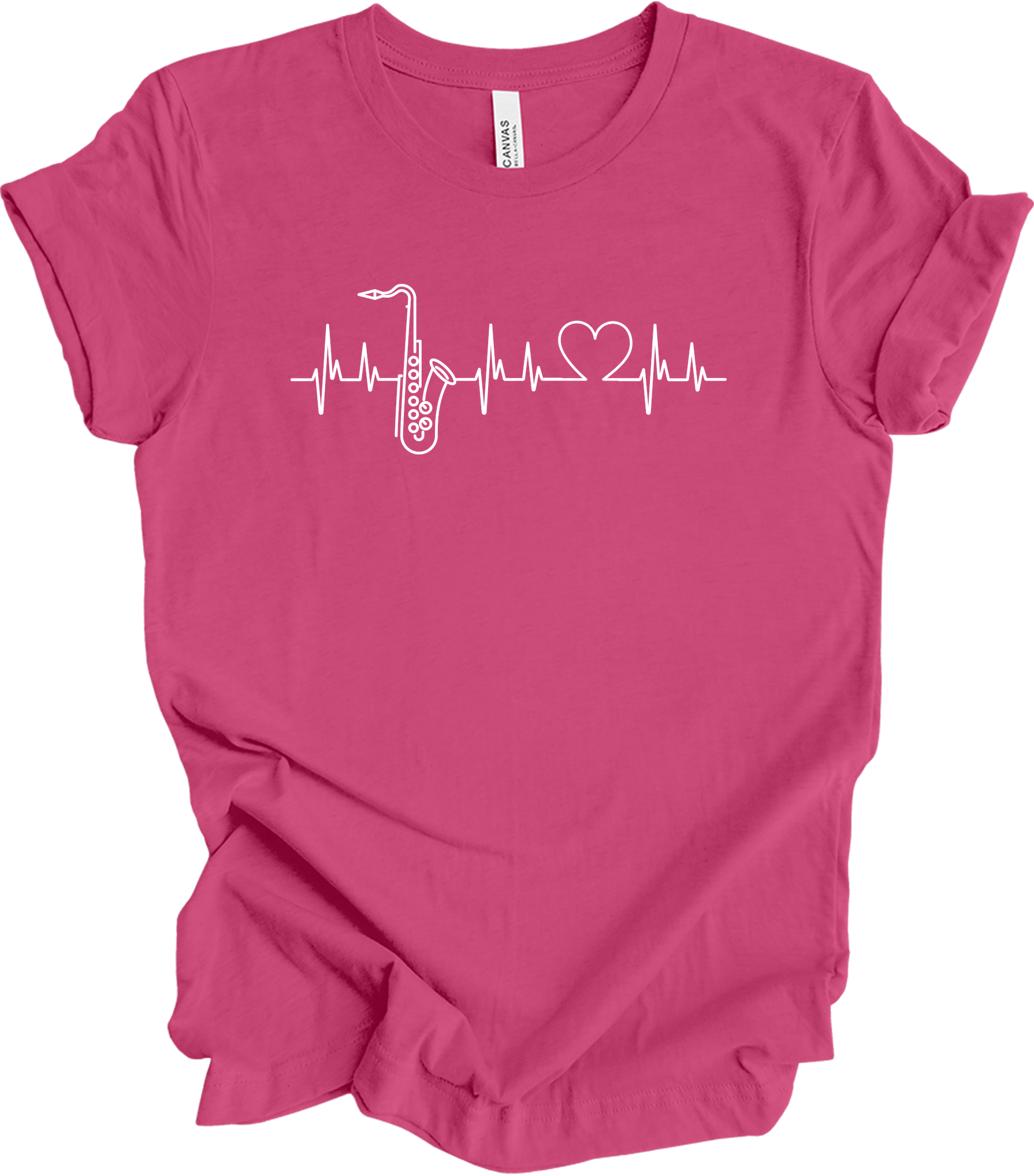 Saxophone Heartbeat T-Shirt in Berry