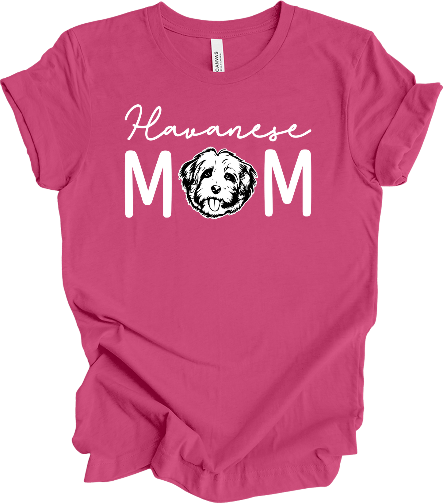 Havanese Mom Dog Lover T-Shirt in Berry