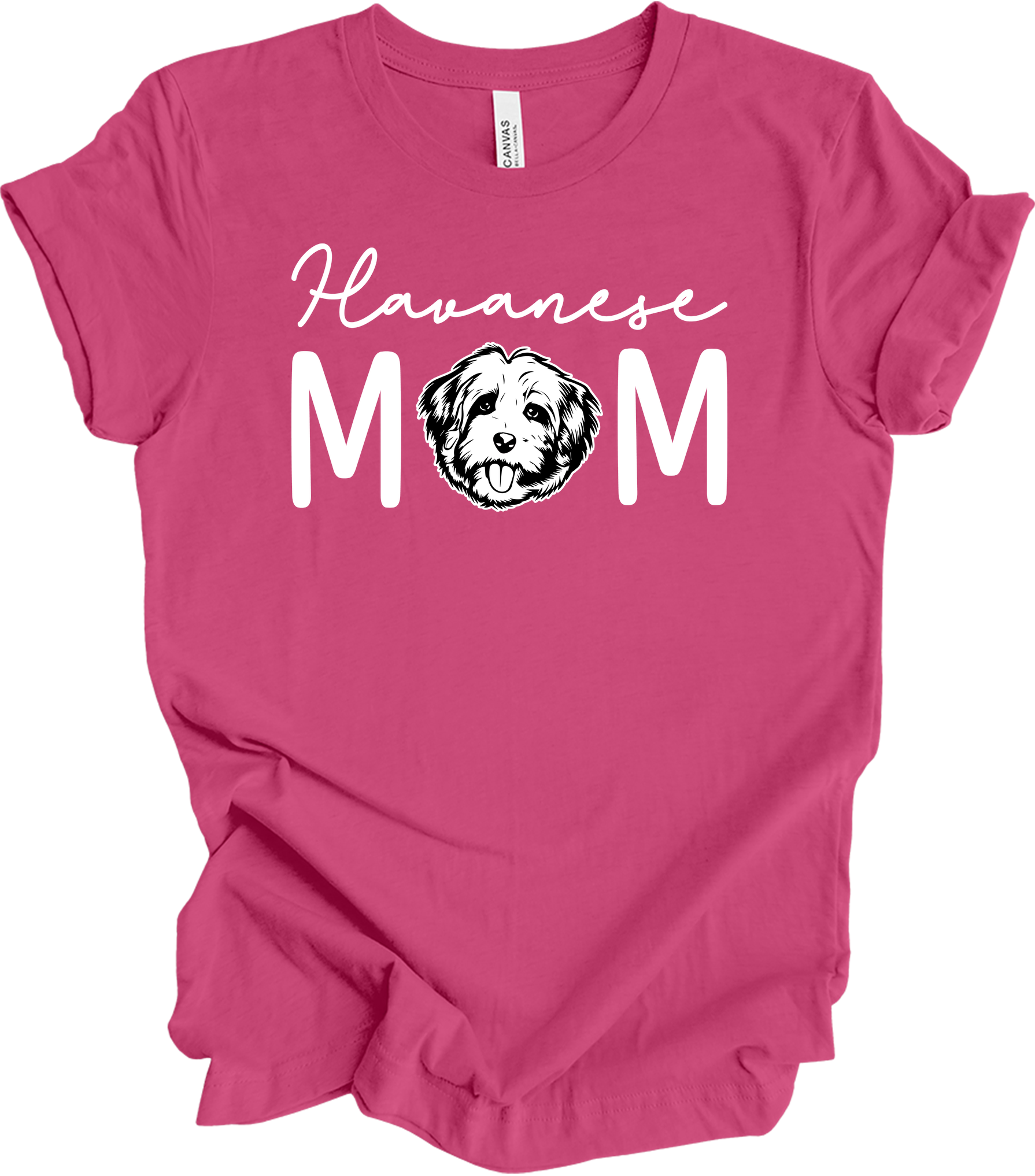 Havanese Mom Dog Lover T-Shirt in Berry