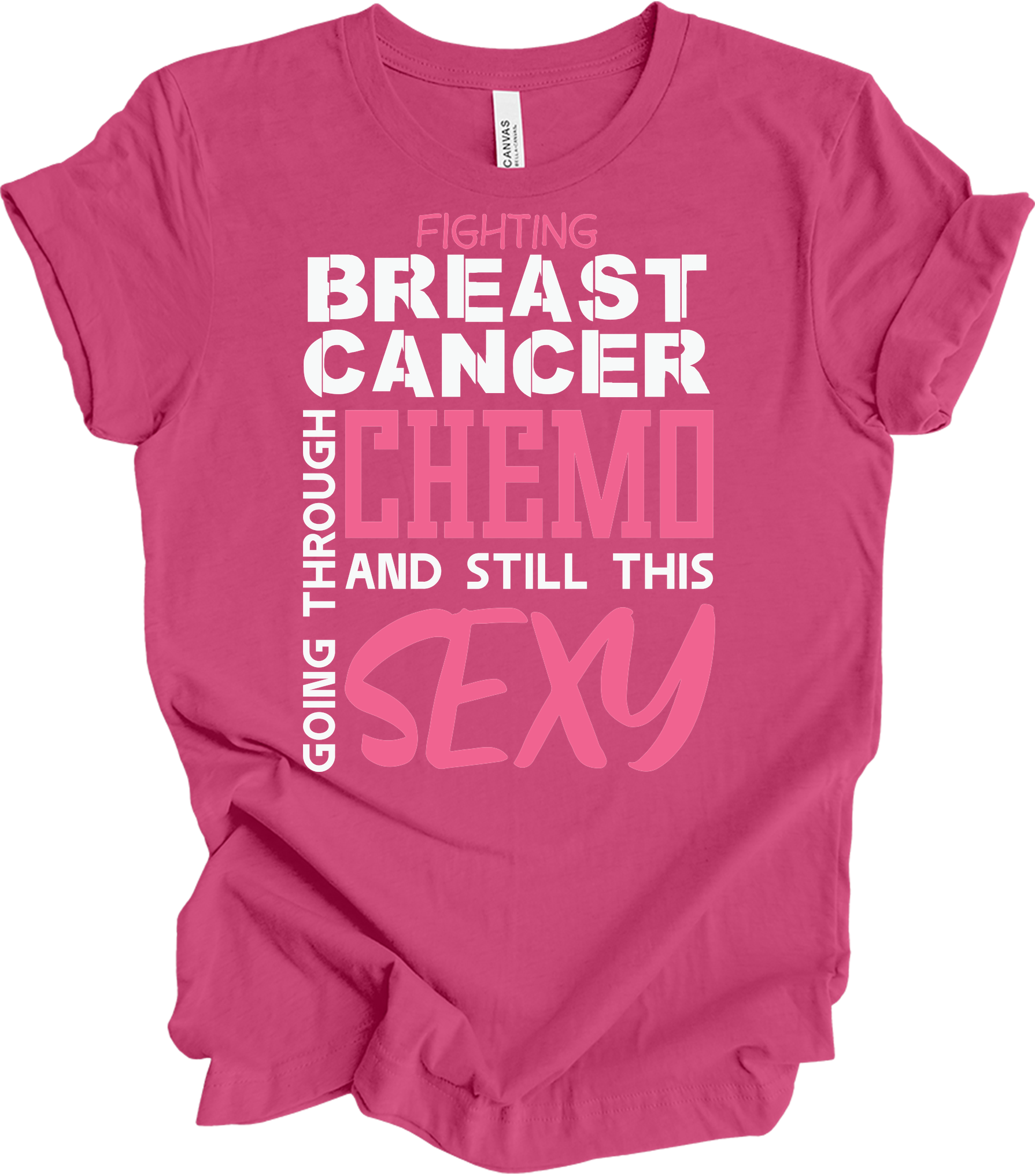 Breast Cancer Chemo Sexy T-Shirt in Berry