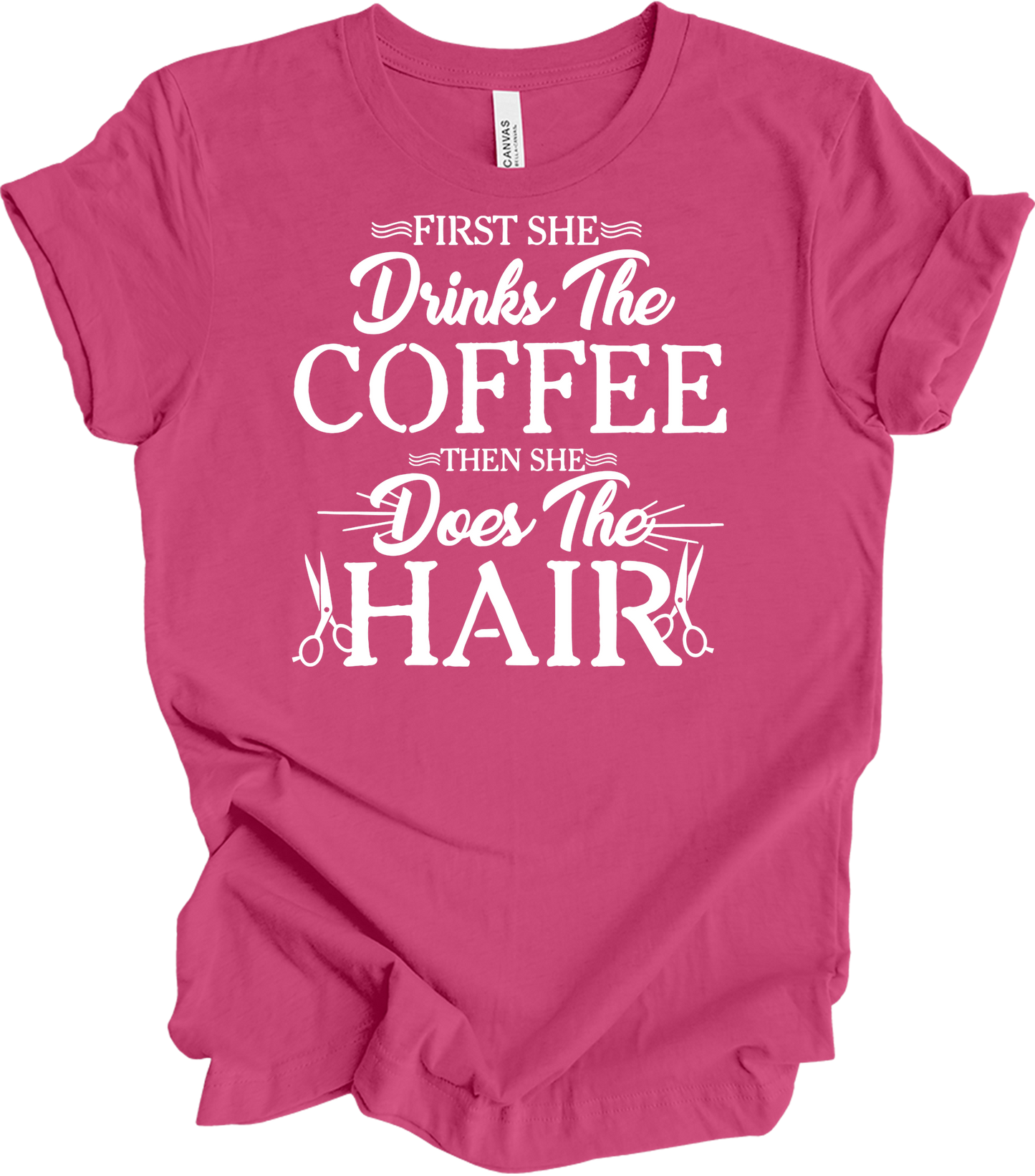 Hairstylist Coffee T-Shirt in Berry