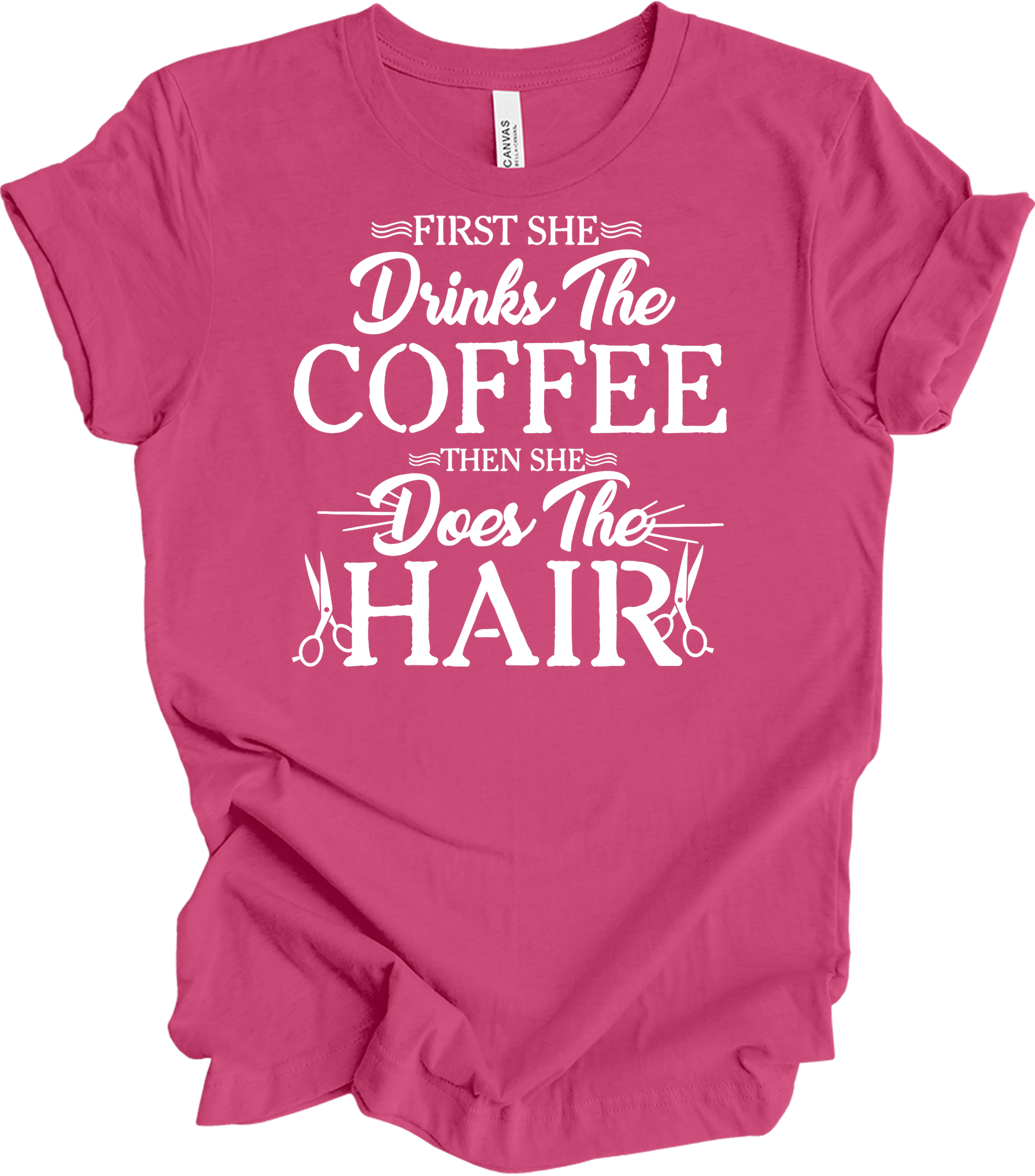 Hairstylist Coffee T-Shirt in Berry