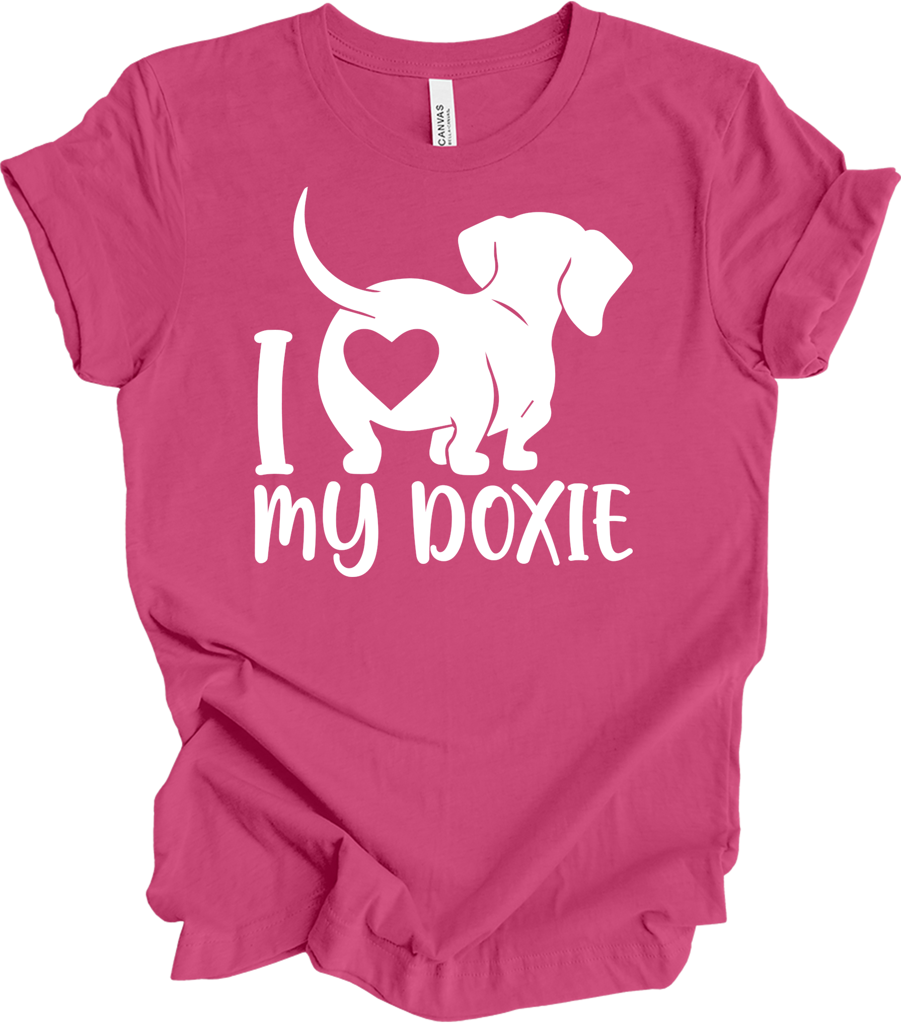 I Love My Doxie Mom T-Shirt in Berry