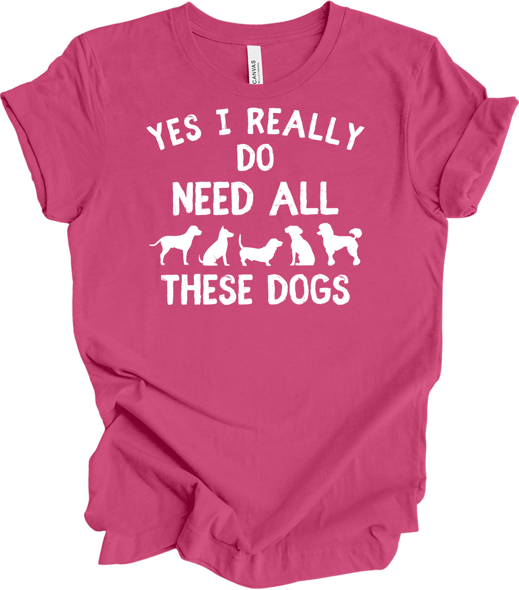 Need All These Dogs T-Shirt in Berry