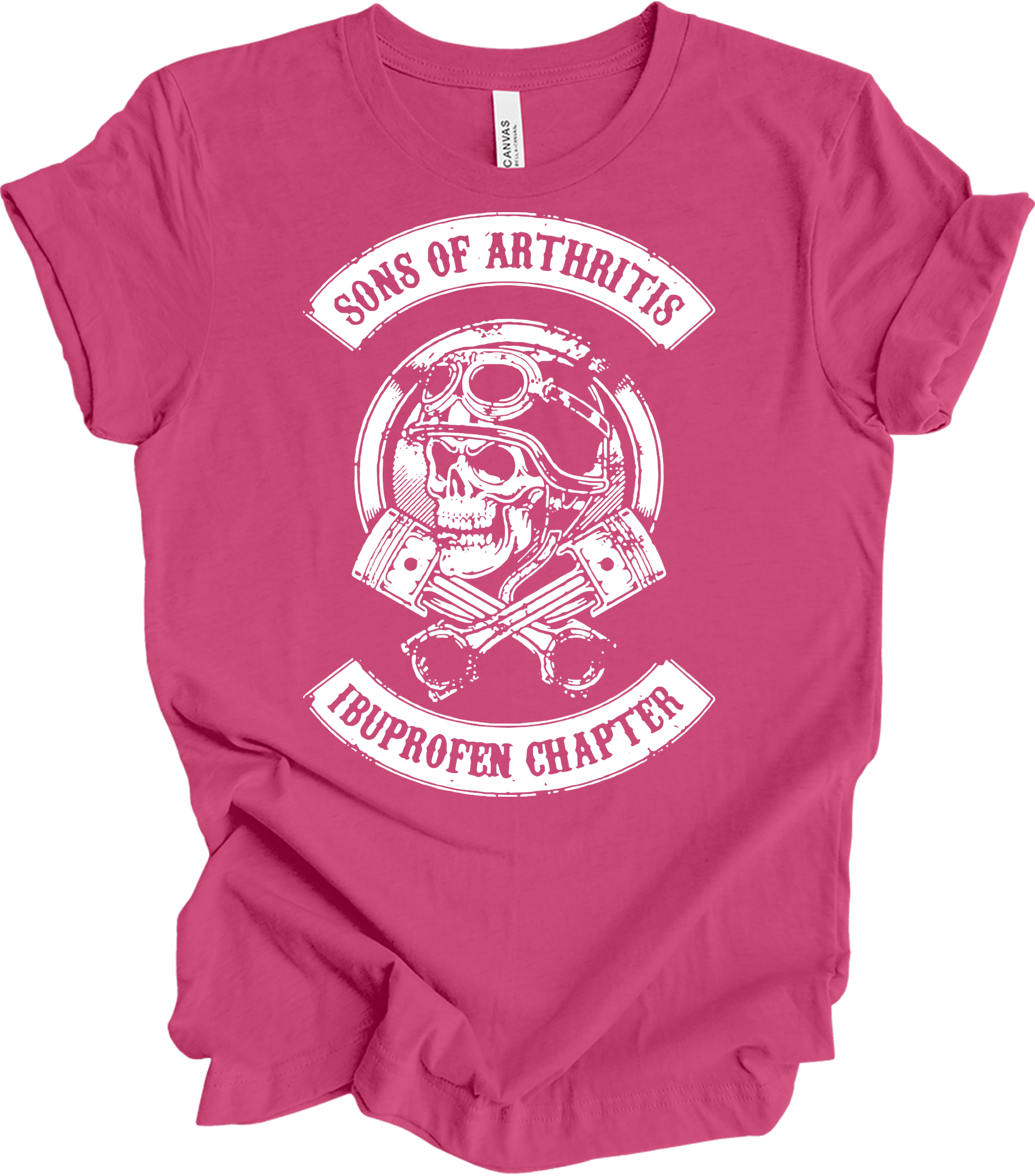 Sons of Arthritis Ibuprofen Chapter Biker T-Shirt in Berry