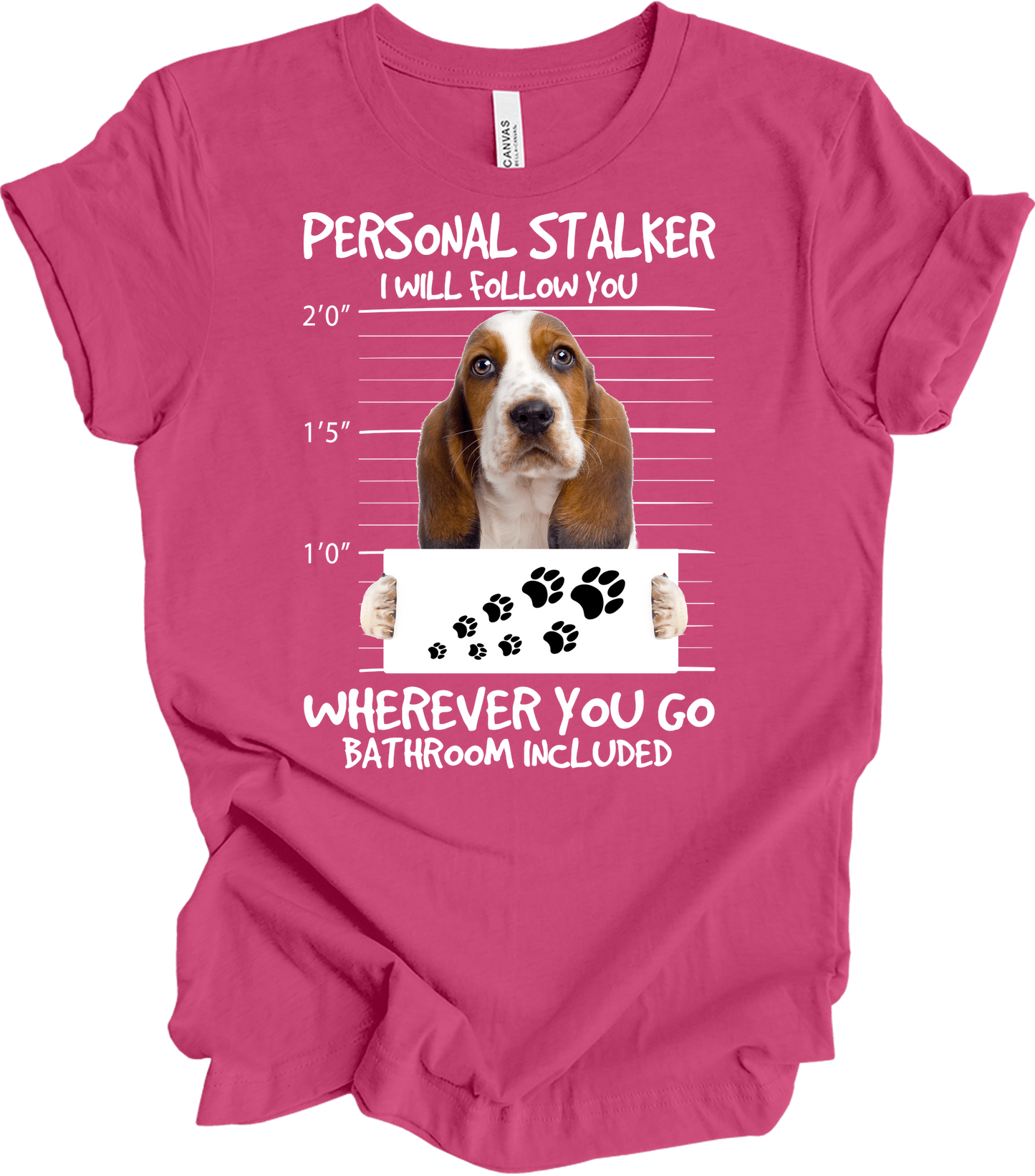 Basset Hound Stalker T-Shirt in Berry