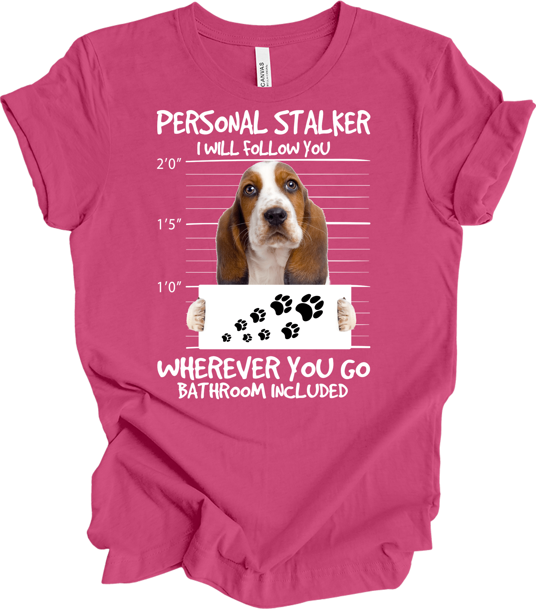 Basset Hound Stalker T-Shirt in Berry
