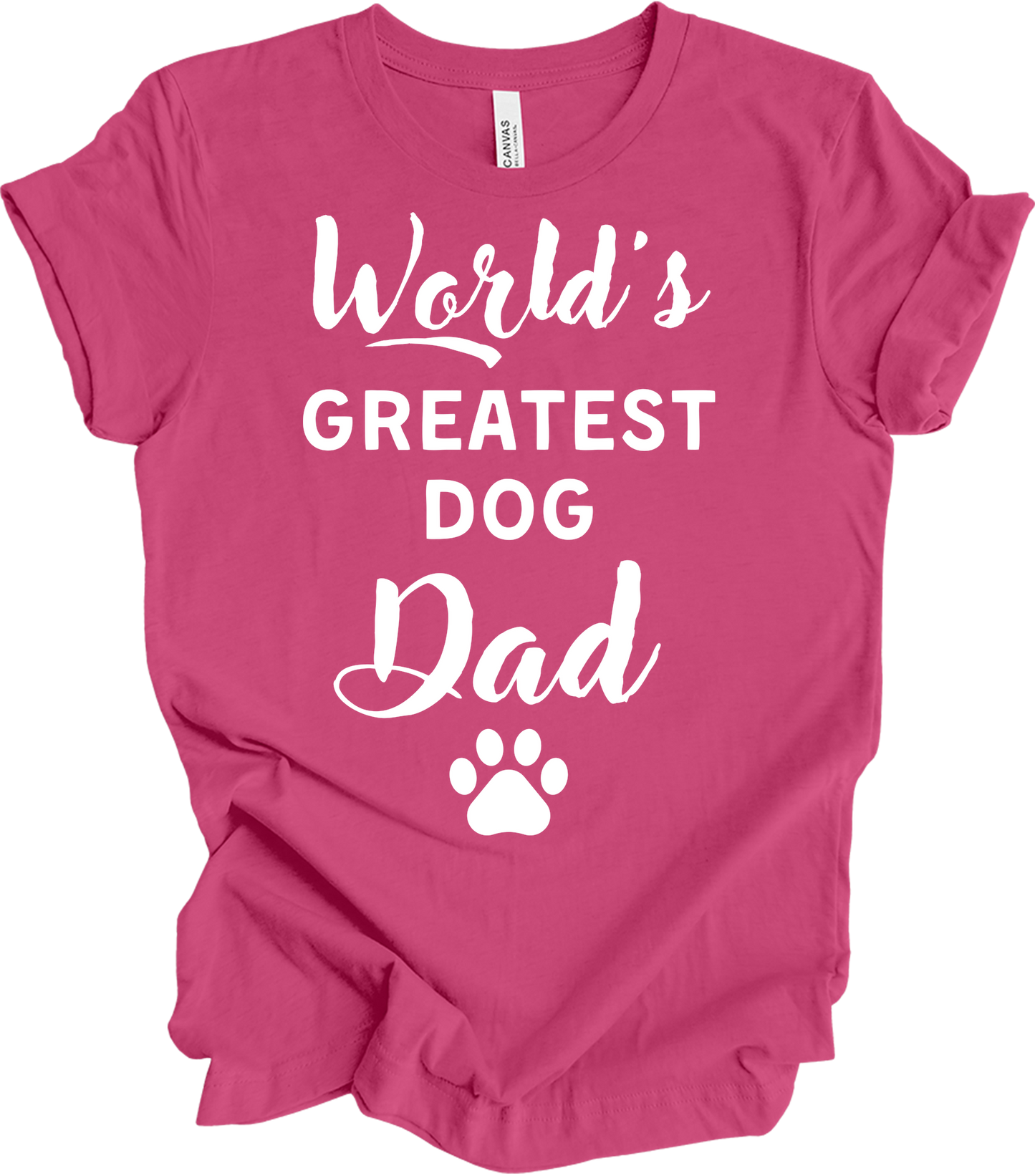 World's Greatest Dog Dad T-Shirt in Berry