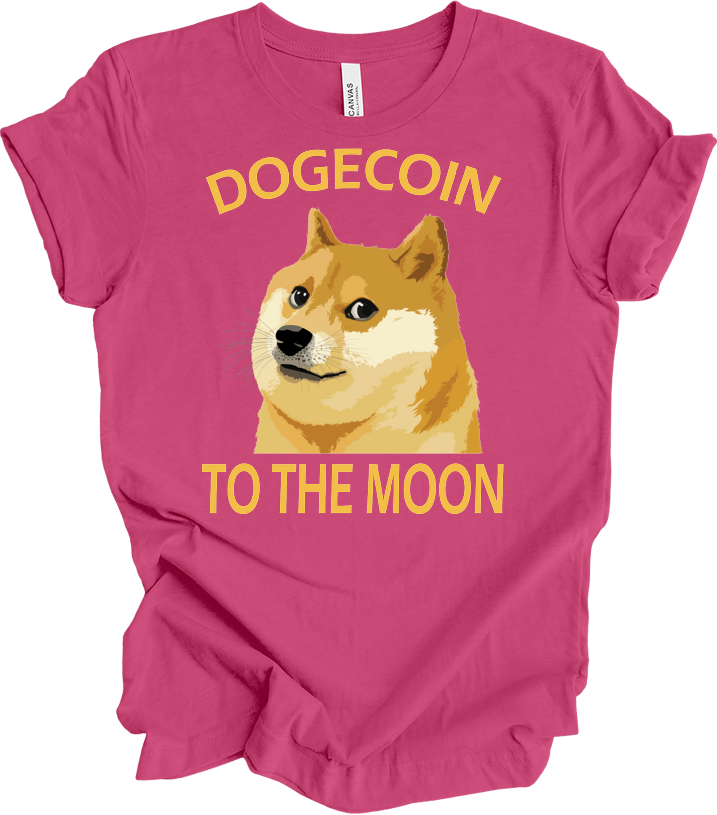 Dogecoin To The Moon T-Shirt in Berry