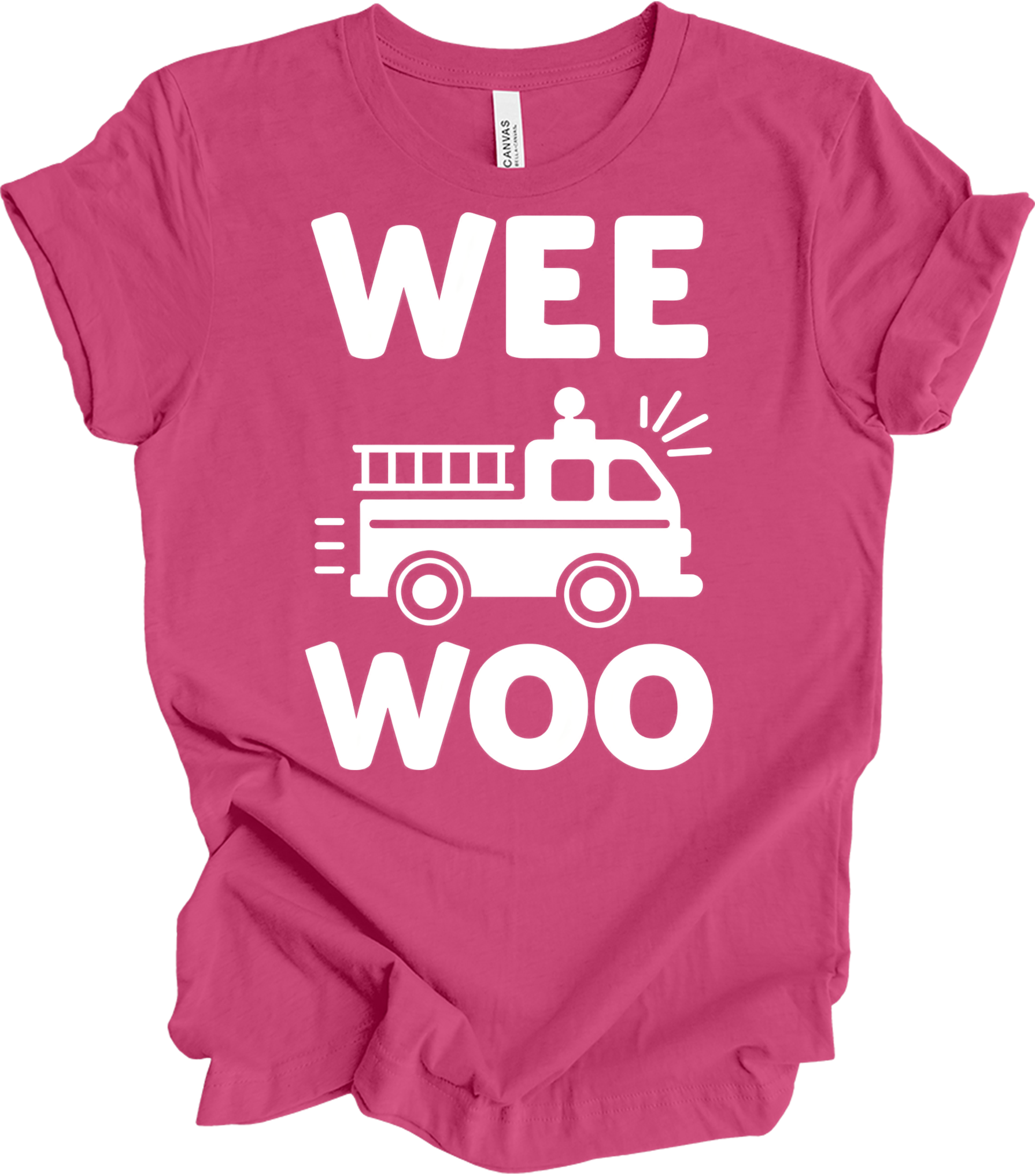 Wee Woo Fire Truck T-Shirt in Berry
