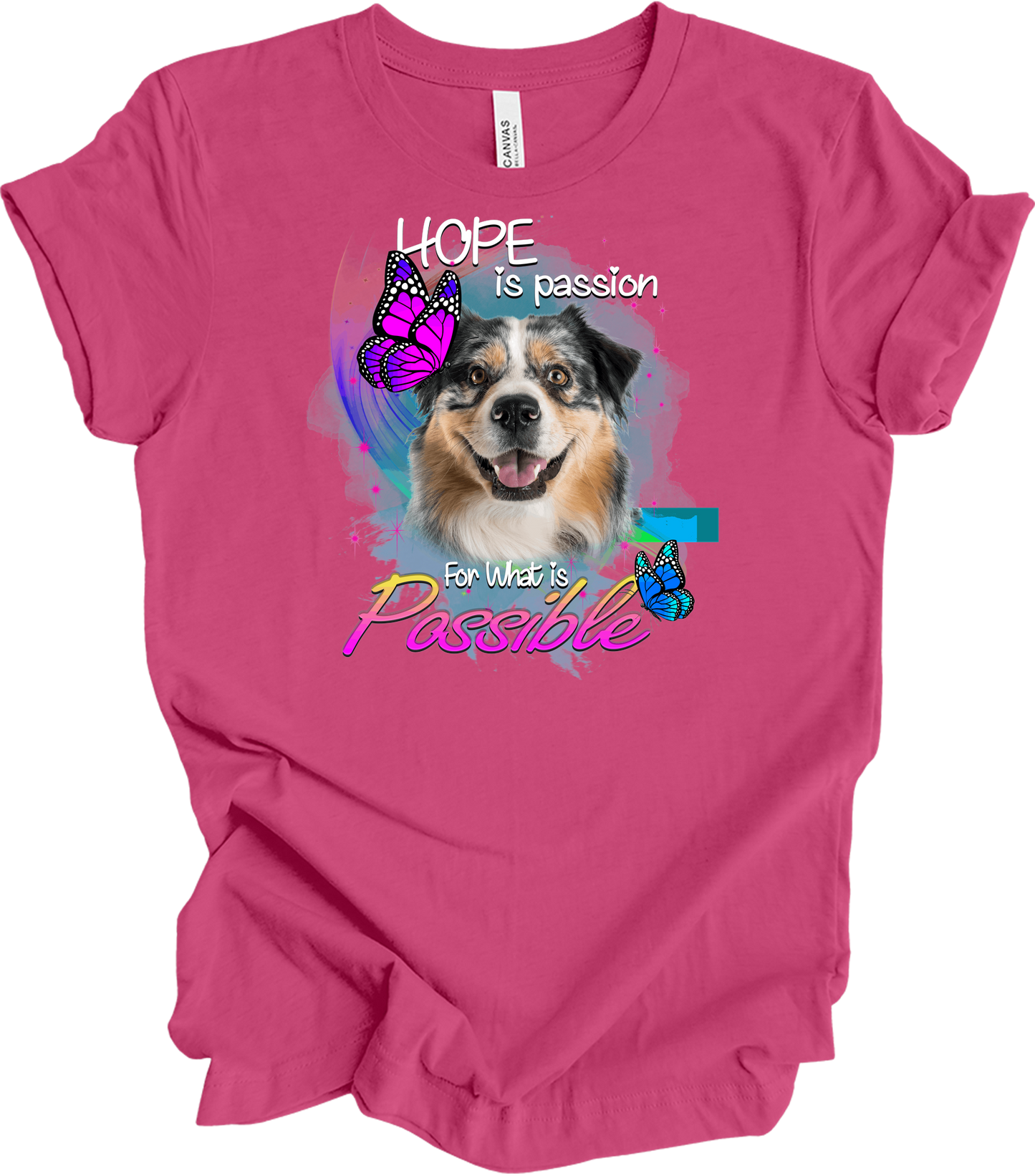 Aussie Shepherd Hope T-Shirt in Berry