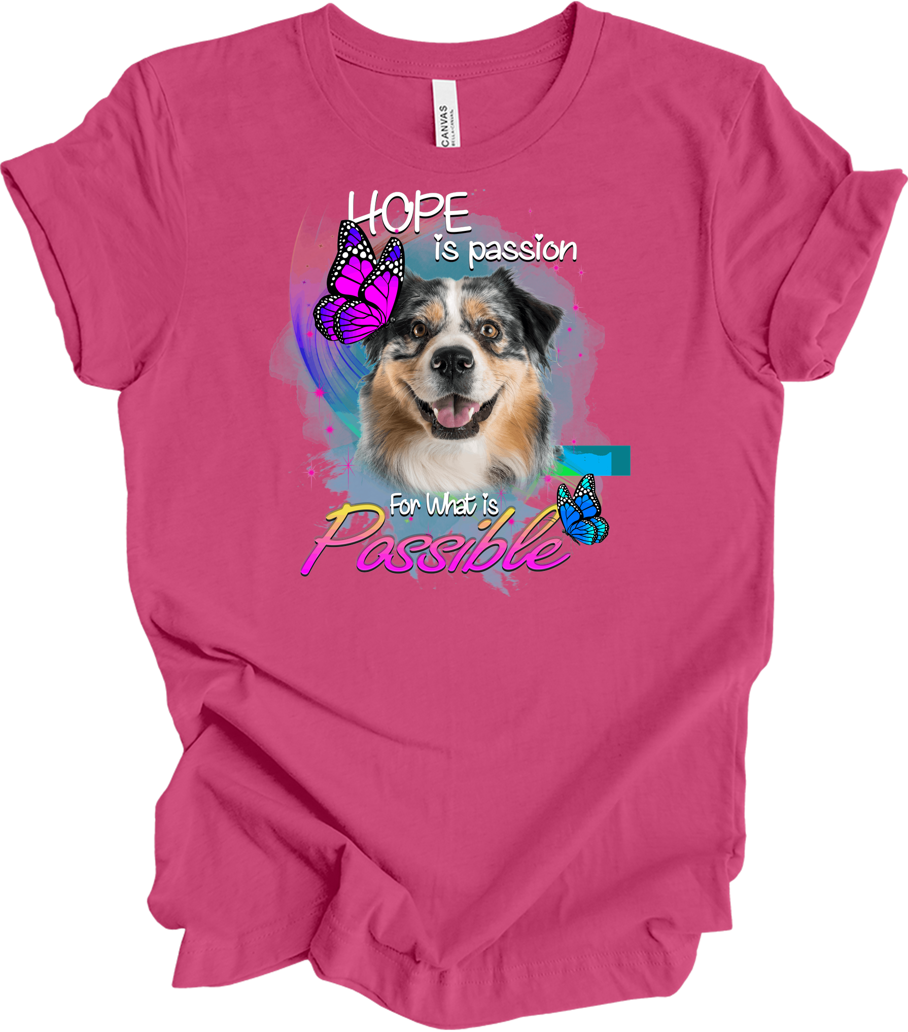 Aussie Shepherd Hope T-Shirt in Berry