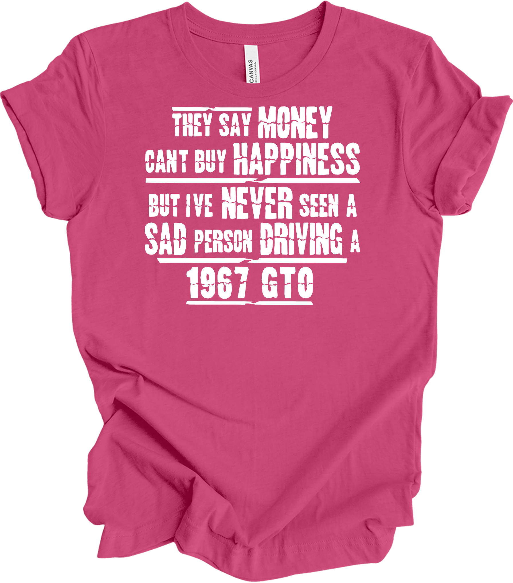 1967 GTO Car Parts T-Shirt in Berry