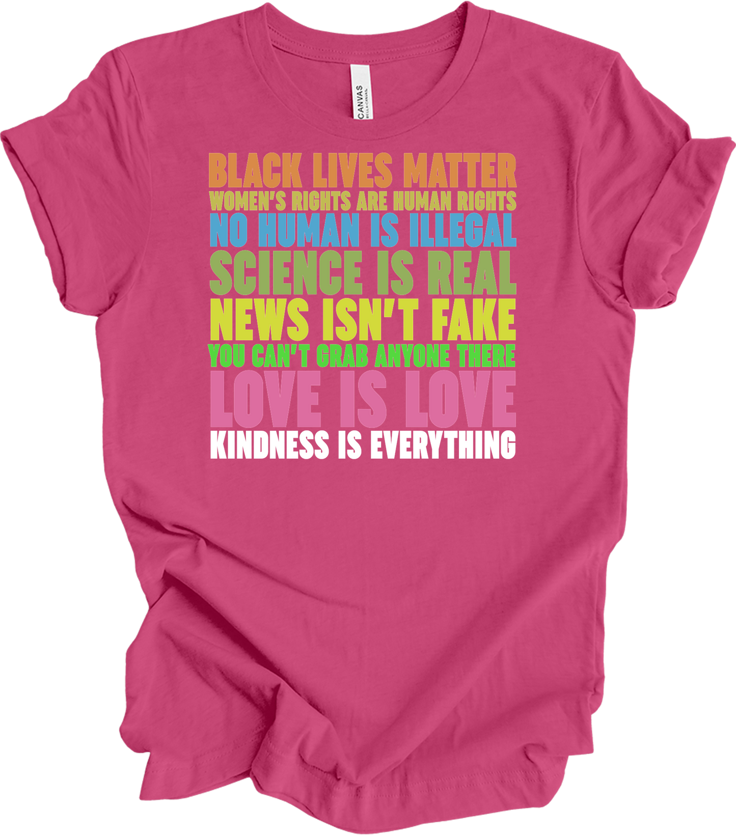 Science Is Real Equality T-Shirt in Berry