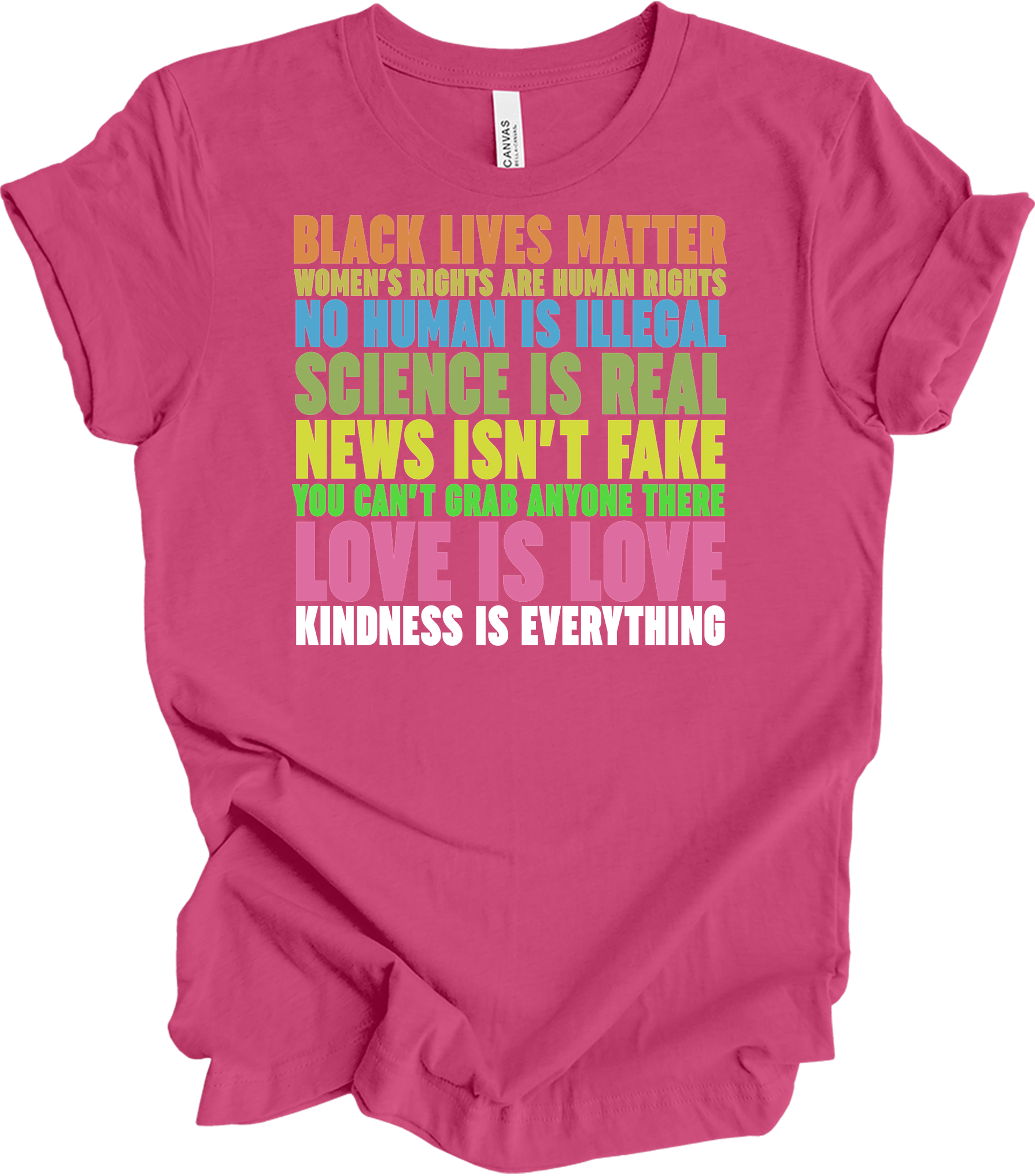 Science Is Real Equality T-Shirt in Berry