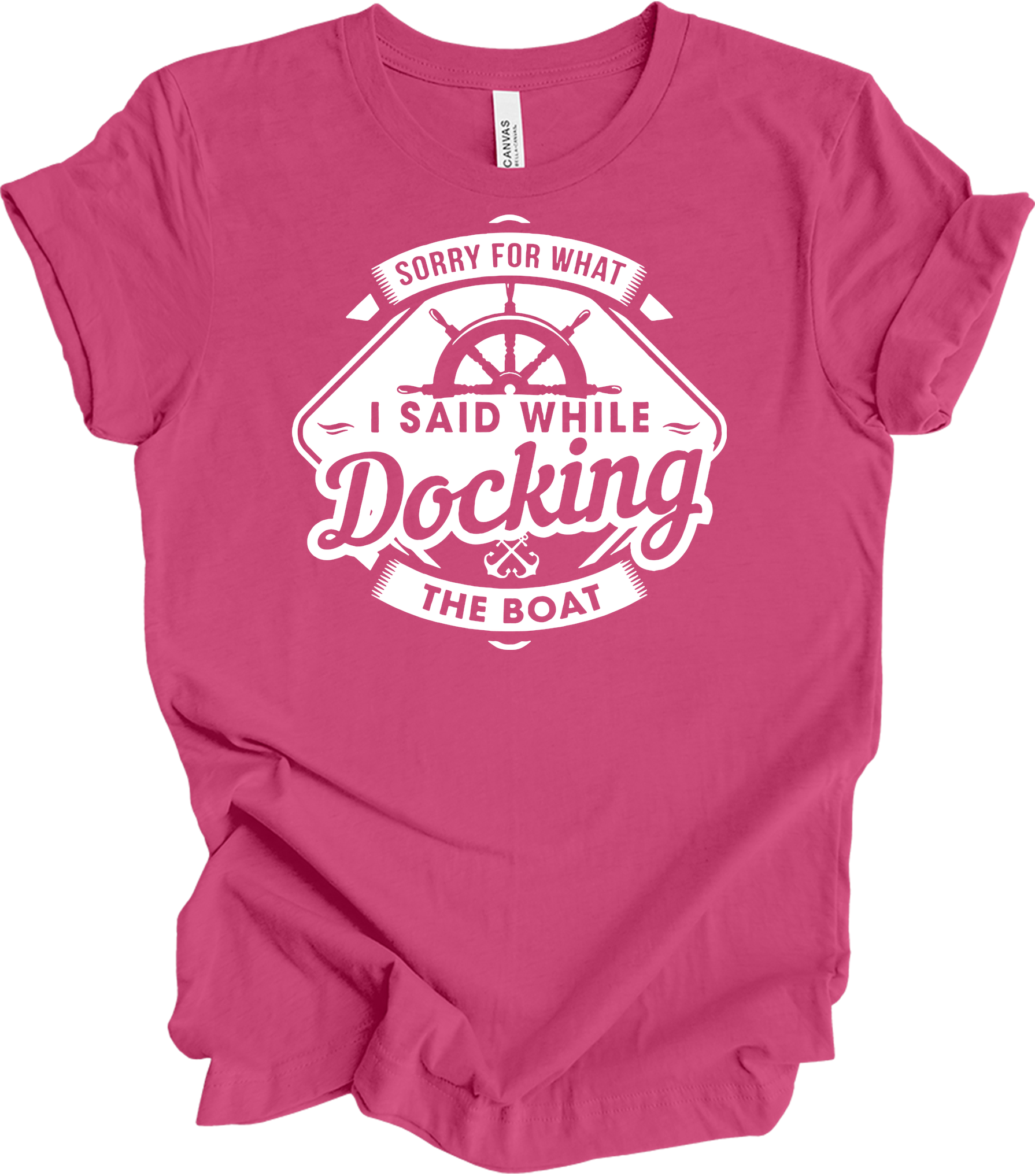 Boat Captain - Funny Docking Boat T-Shirt in Berry