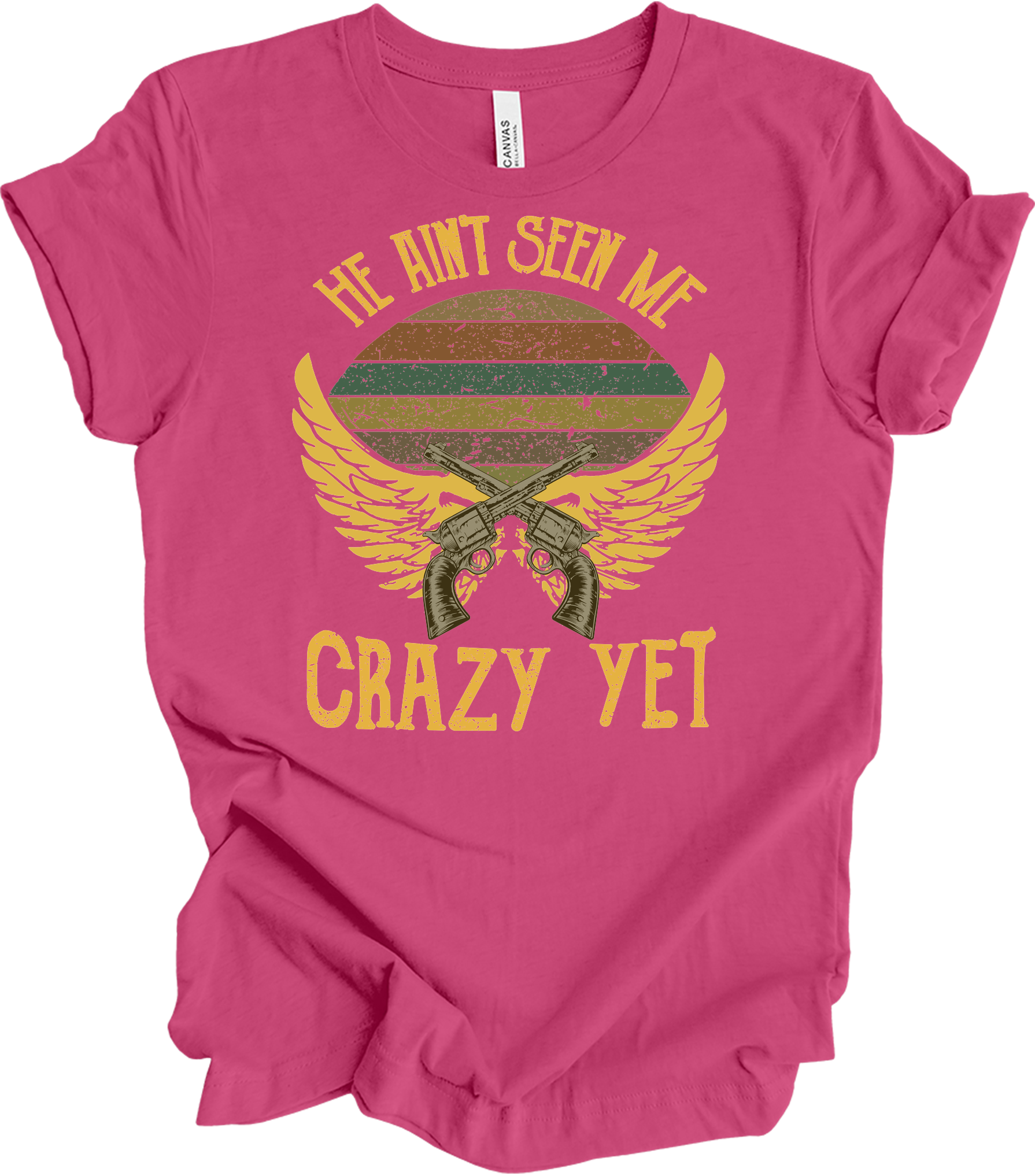 He Ain't Seen Me Crazy Yet Vintage Country Music T-Shirt in Berry
