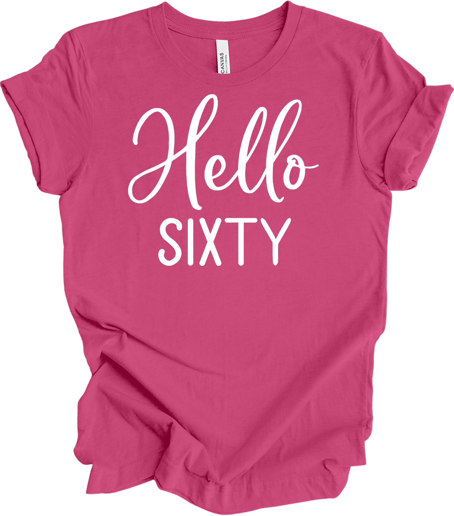 Hello Sixty | 60th Birthday T-Shirt in Berry