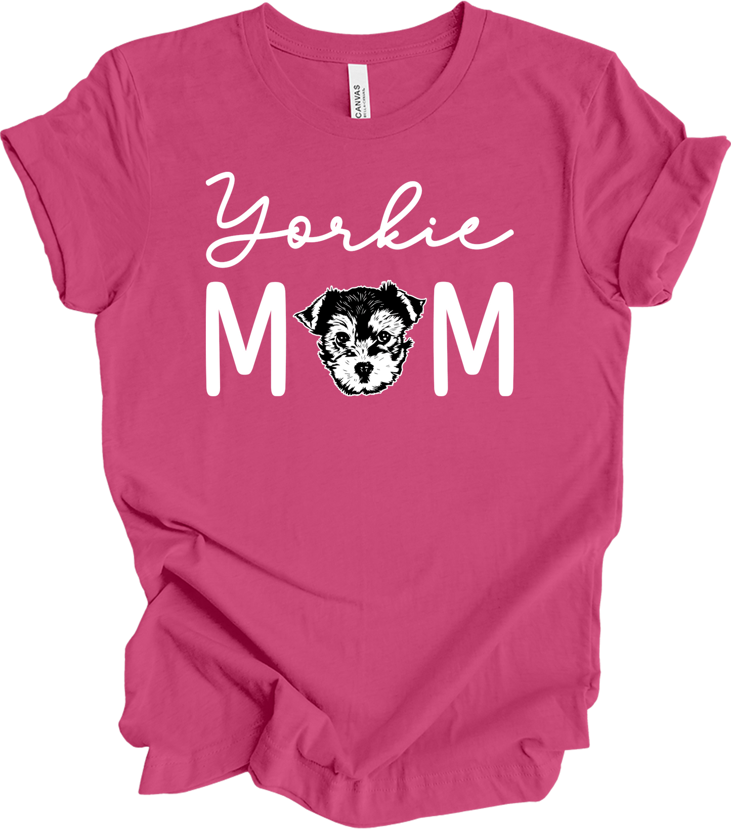 Yorkie Mom - Cute Yorkshire Terrier Dog Mom T-Shirt in Berry